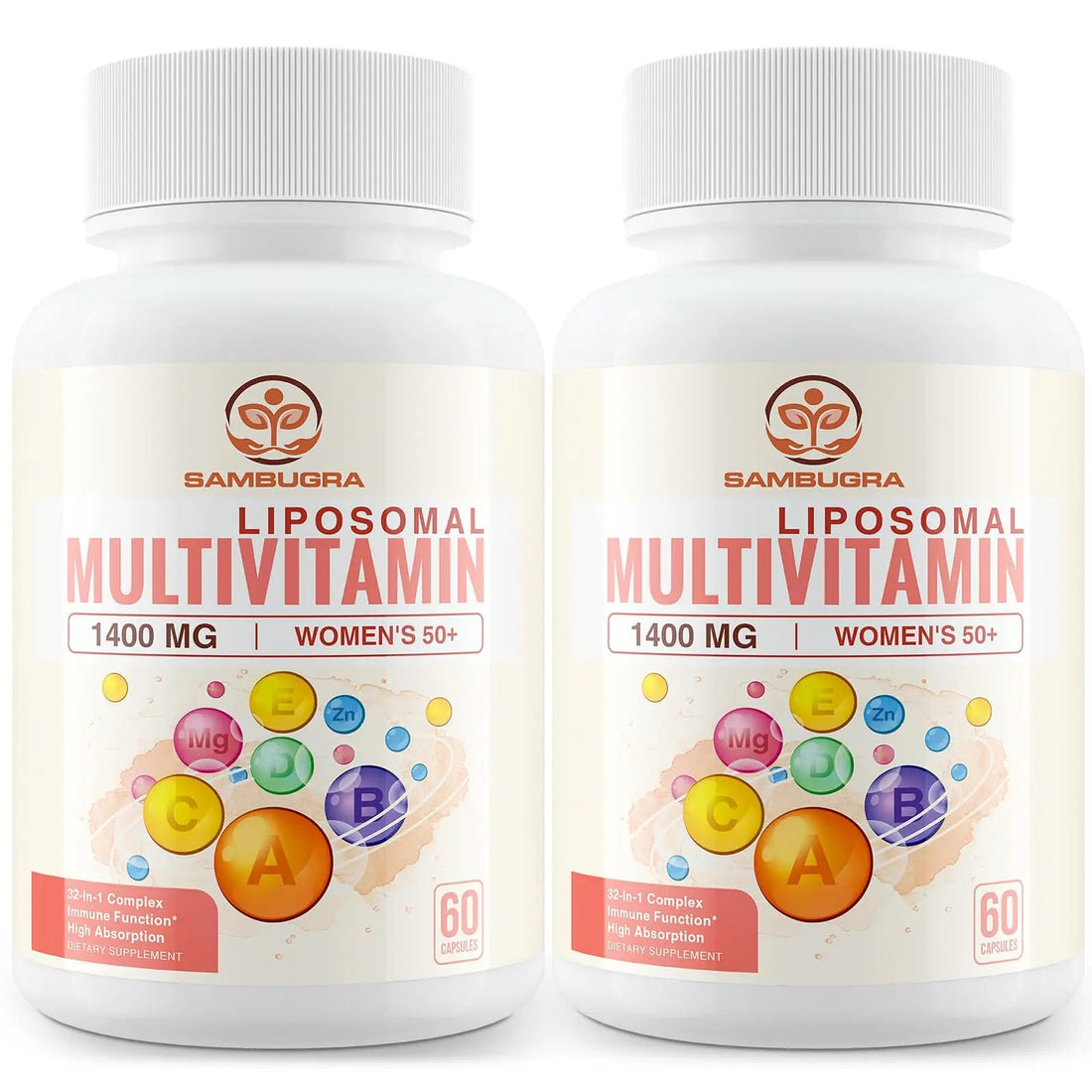 Sambugra Liposomal Multivitamin for Women 50+ - Women Daily Multivitamin with 32 Ingredients, CoQ10, Vitamins C, B, D, E Sambugra