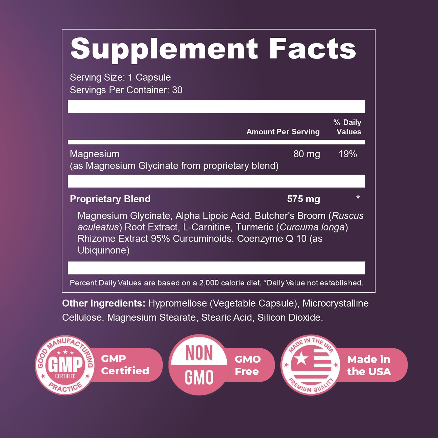 Presgera – Magnesium Glycinate, Turmeric & ALA – 30 Ct, 1 Month Supply | Also includes more botanicals with Magnesium Glycinate, Turmeric & Alpha Lipoic Acid | Non-GMO, Made in USA