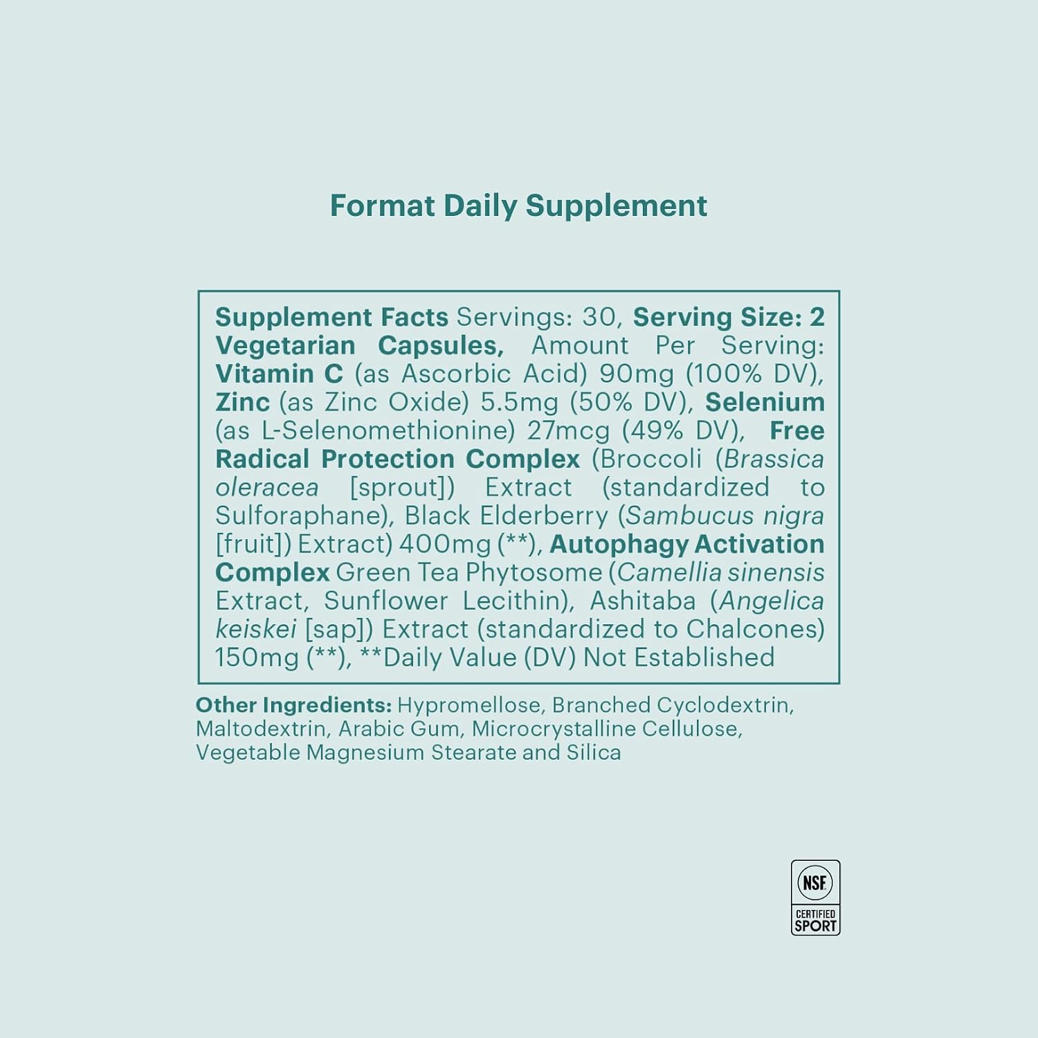 ELYSIUM Format Immune Support Supplement - Vitamin C Supplement, Immunity Support, Immune Defense, Intermittent Senolytic Complex Immune Support for Adults, Complete Immunity Supplement - 60ct