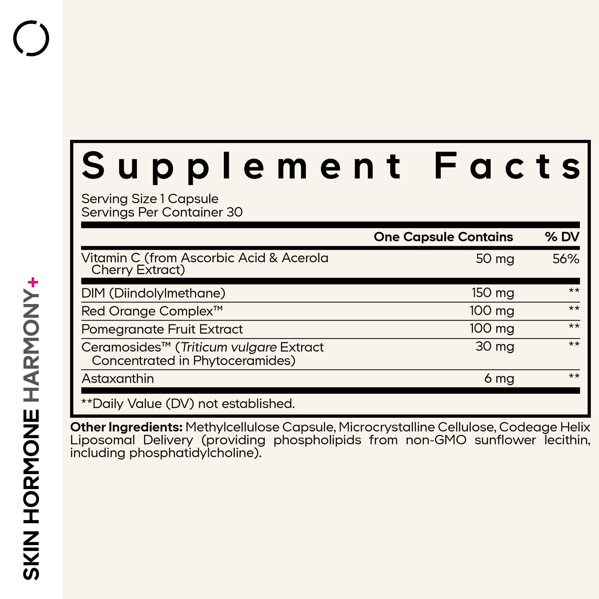 Codeage Skin Hormone Harmony+ Supplement – Skin Hair Support with Ceramosides, Red Orange Complex, Diindolylmethane, Astaxanthin, Vitamin C Ascorbic Acid, Liposomal Delivery – Non-GMO – 30 Capsules CodeageBuy Supplements Australia