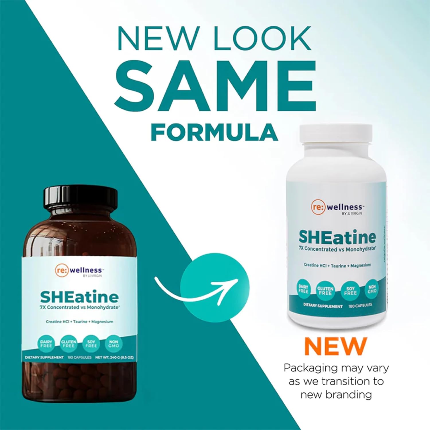 Reignite Wellness by JJ Virgin | SHEatine | Creatine HCL, Taurine & Magnesium Glycinate | 180 Capsules