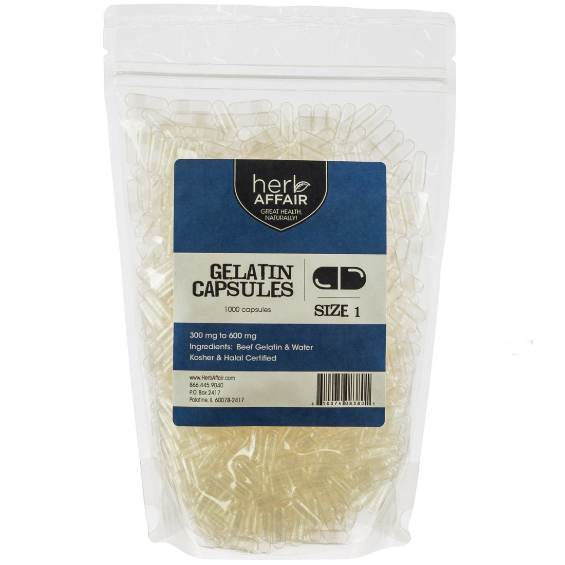 Herb Affair Clear Empty Gelatin Capsules Size 1-1000 Count – Holds 300-600mg - Great for Dogs and Kids Medication - Works with Most Capsule Fillers Herb AffairBuy Supplements Australia