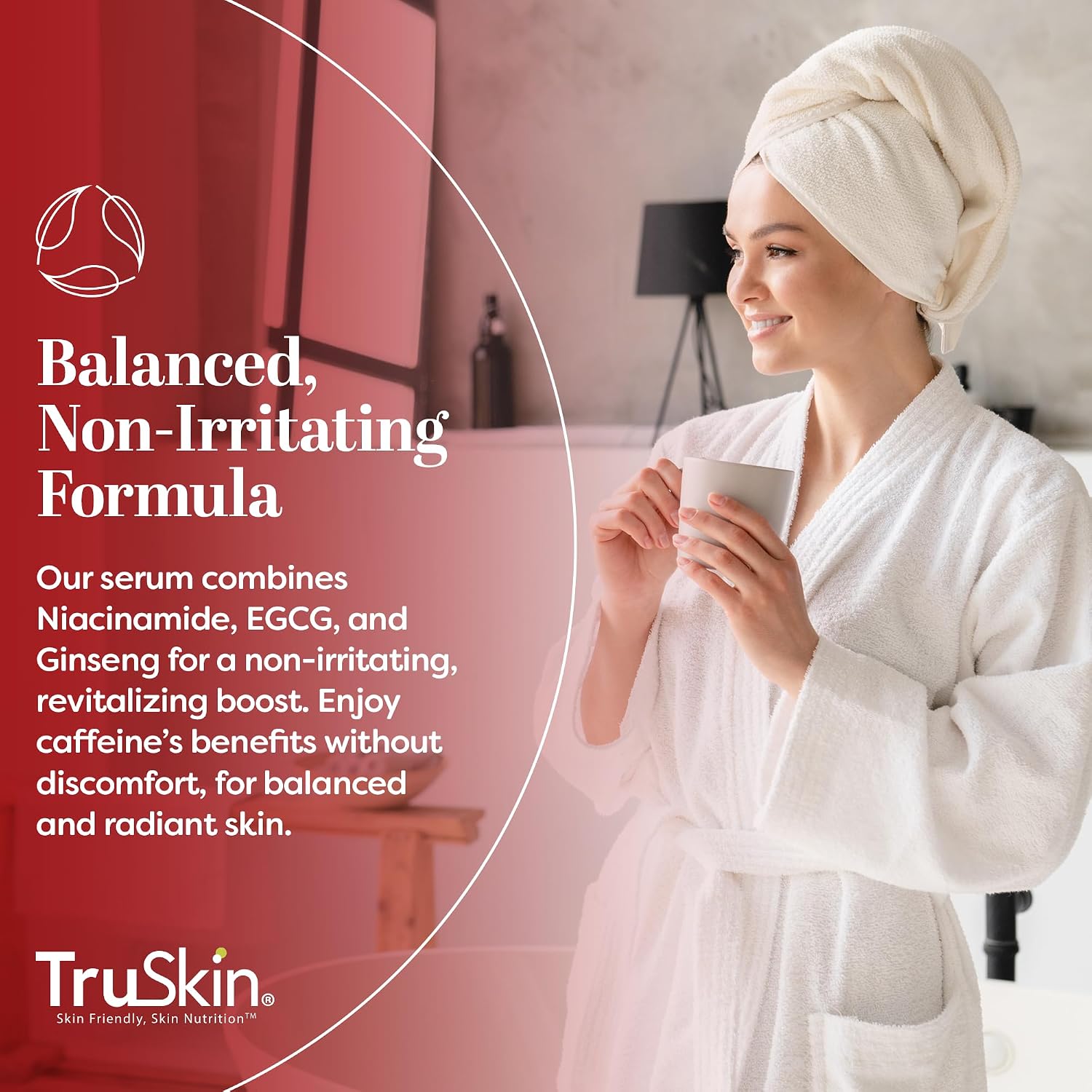 TruSkin Caffeine Face & Eye Serum for Dark Circles & Puffiness, 1 fl oz | With 5% Caffeine, EGCG, Niacinamide, Matcha & Ginseng to visibly refresh and energize tired-looking eyes