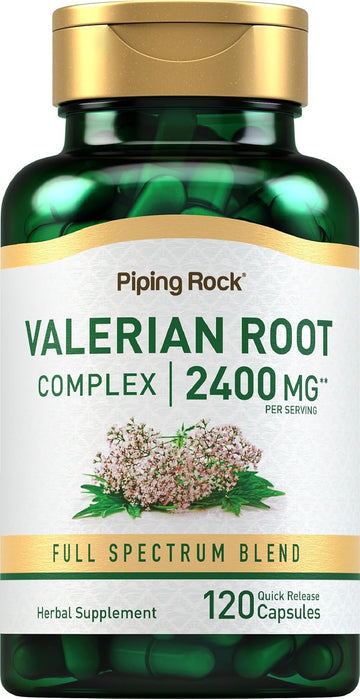 Piping Rock Valerian Root Capsules | 120 Count | Herbal Extract Complex | Non-GMO & Gluten Free Supplement