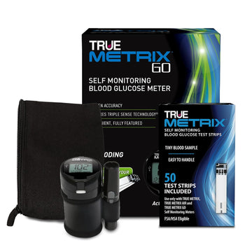 TRUE METRIX GO Meter Value Kit, Blood Glucose Monitor and Testing Supplies | Includes Blood Glucose Meter, Case, 50 Test Strips, Lancing Device - Fast, Easy Testing Supplies for Home Use and Travel