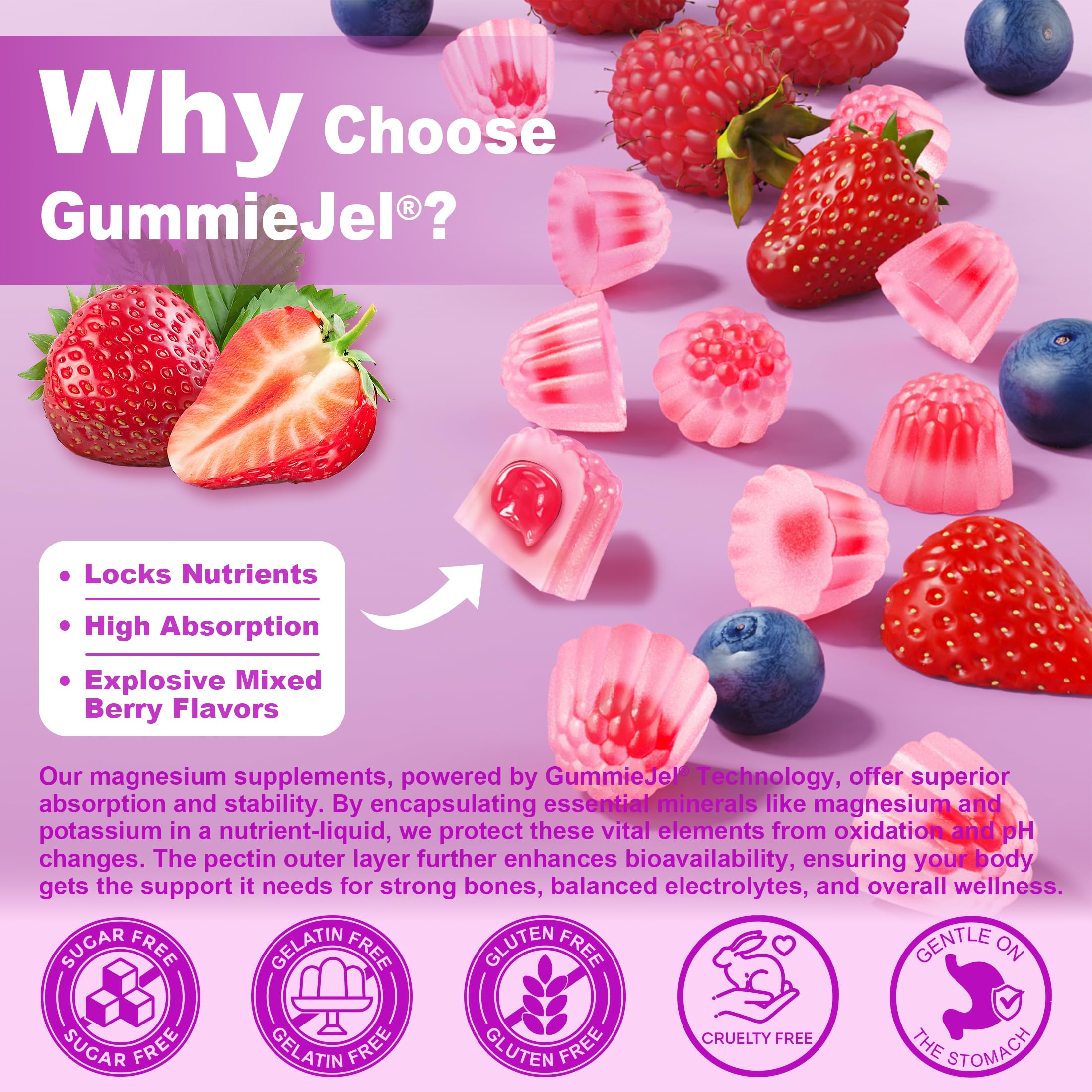 Magnesium Glycinate Gummies for Adults – 400mg Magnesium Complex w/5 Forms of Magnesium (Citrate Malate Taurate Chloride), Ashwagandha, D3 & Zinc – Sugar Free Calm Mood & Muscle Support, Vegan, 60Cts
