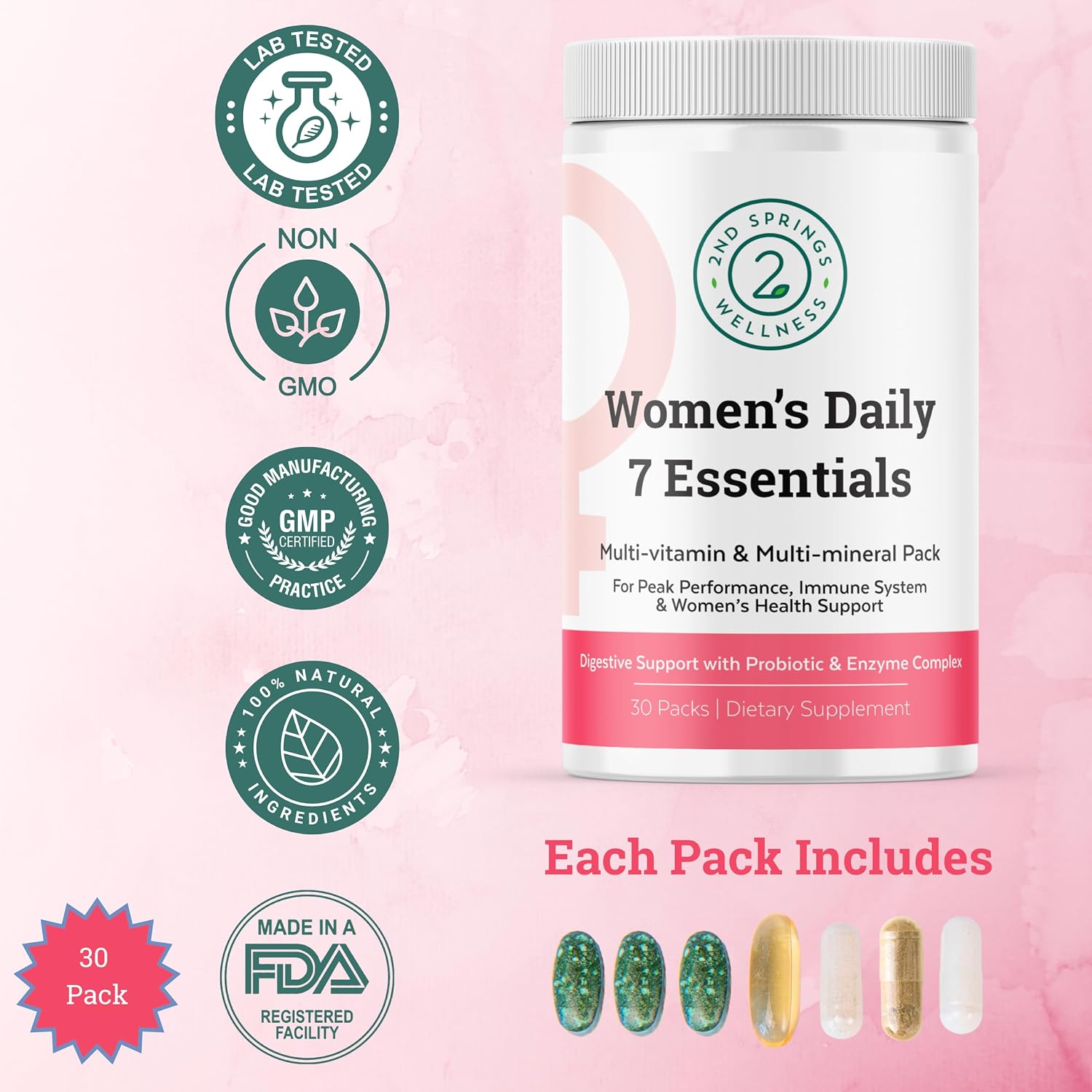 Women's Daily 7 Essentials & Vitamin D3 + K2 Chewables Bundle