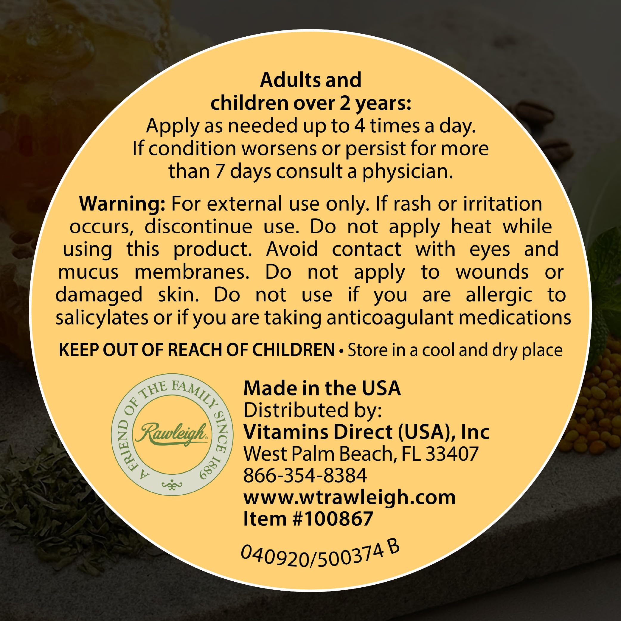 Rawleigh Bee Secret Soothing Balm: 0.85 oz - Pack of 1 RawleighBuy Supplements Australia