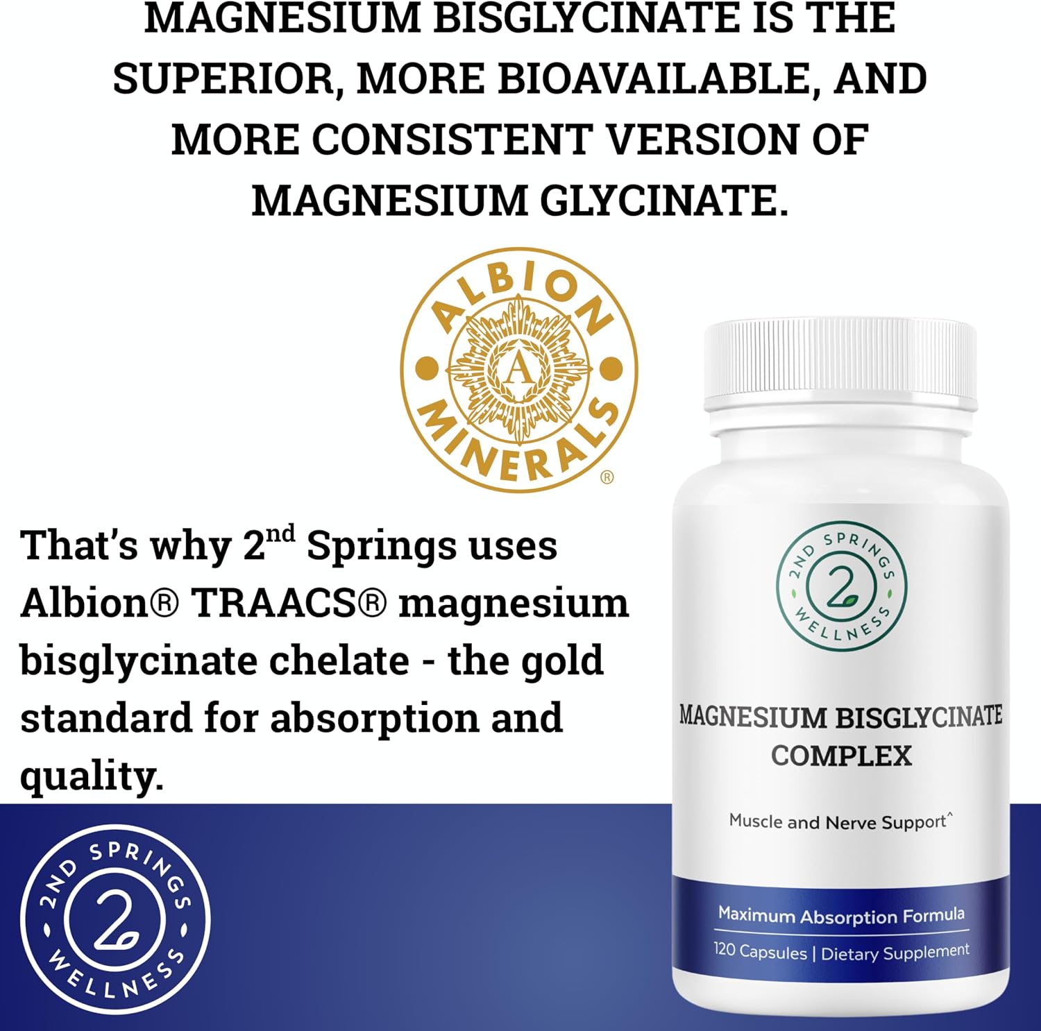 Magnesium Bisglycinate + ALA & ALC Complex Bundle | Muscle Support, Nerve Health, Energy, Metabolism, Cognitive Function & Daily Wellness by 2nd Springs