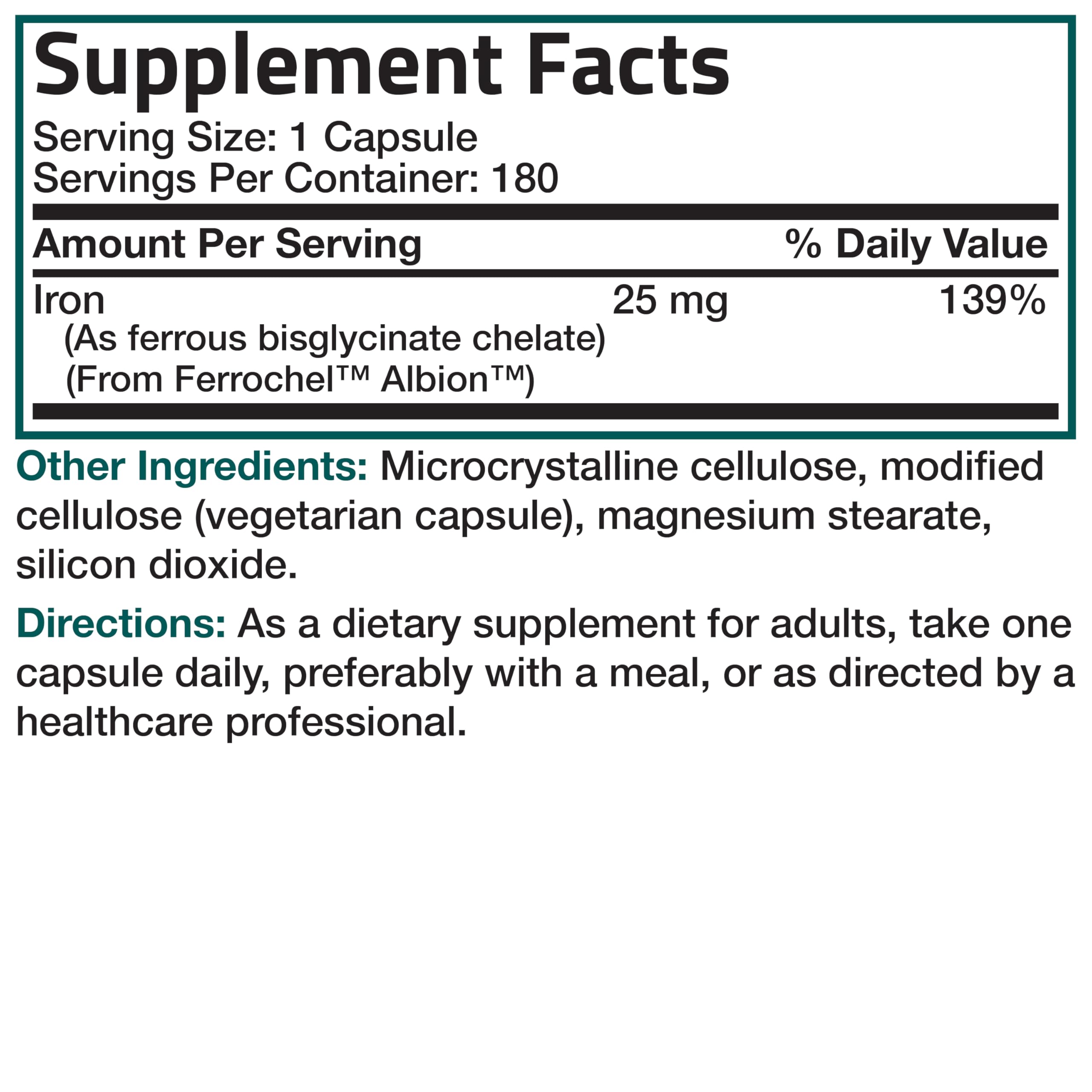 Bronson Iron Bisglycinate 25 mg Gentle on The Stomach, Supports Energy & Healthy Red Blood Cell Production - Non-Constipating Formula - Non GMO, 90 Vegetarian Capsules
