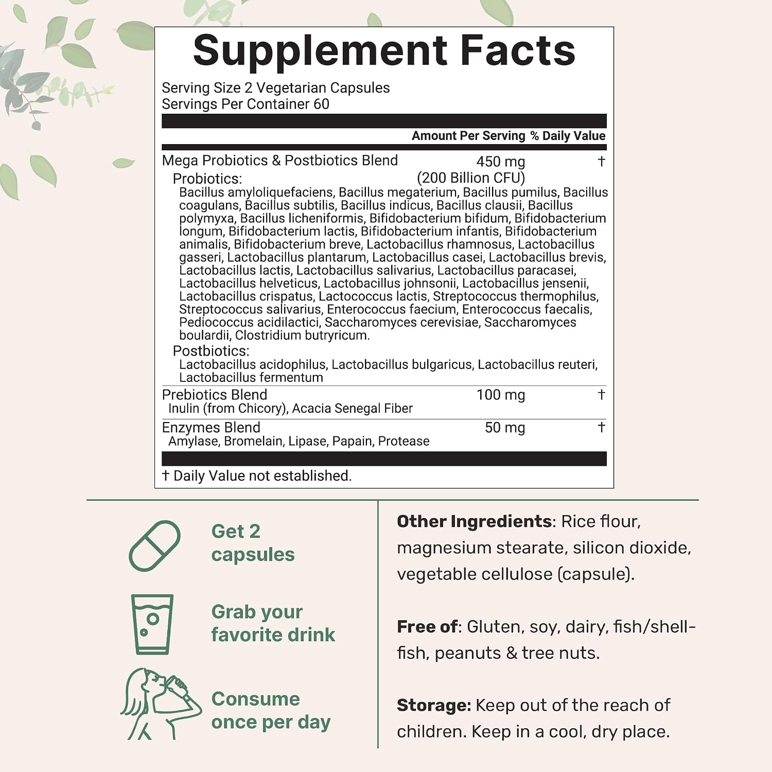 Micro Ingredients 8-in-1 Multi Collagen Pills & Mega Probiotics 200 Billion CFU Veggie Capsules | 2 Pack Bundle | Hydrolyzed Peptides + Hyaluronic Acid & Vitamin C | 40 Strains + Inulin & Bromelain