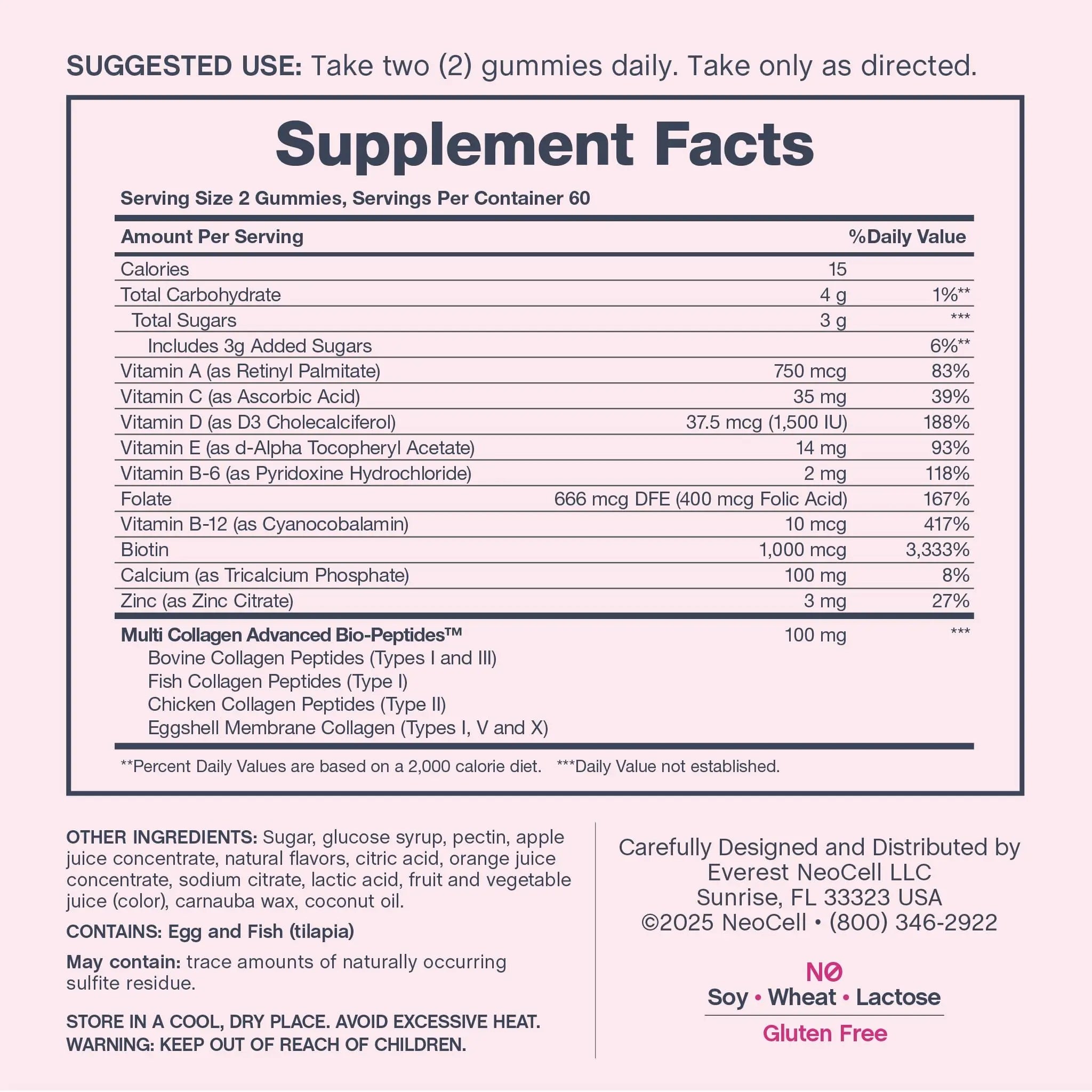 NeoCell Women's Multi Gummy with Collagen | 120 Gummies | Essential Vitamins & Minerals | Berry Flavor Supplement NeoCell