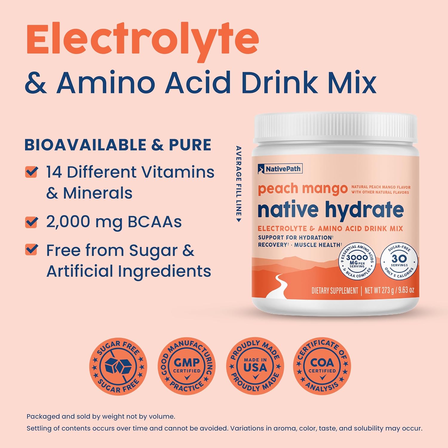NativePath Hydrate Variety Stick Packs and Peach Mango Hydrate Jar Bundle