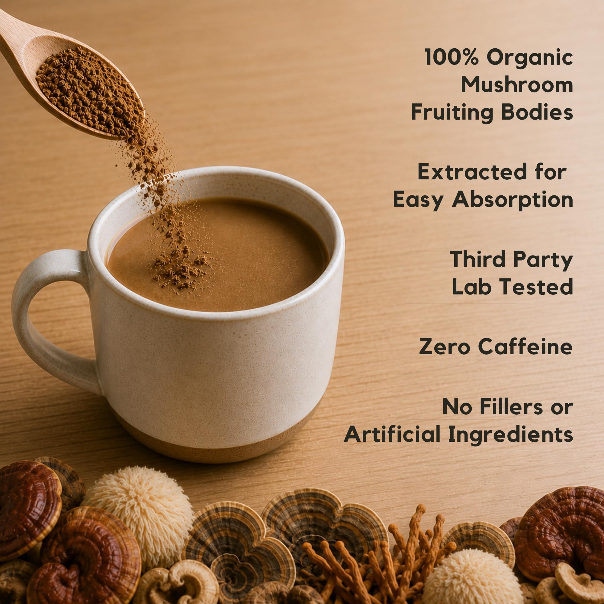 8-Mushroom Extract Powder by Malama, Organic Body Mushroom Blend Featuring Lion's Mane, Reishi, Cordyceps, Chaga, Turkey Tail, Superfood Adaptogenic
