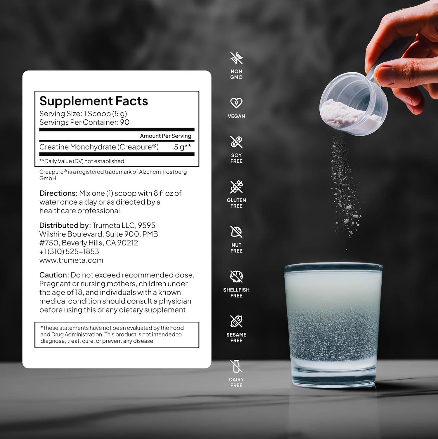 Pure Creapure® Creatine Monohydrate Powder, Unflavored, Micronized | Maximize Muscle Growth, Strength & Recovery, Raw Creatina Monohidratada Supplement. 90 Days Supply