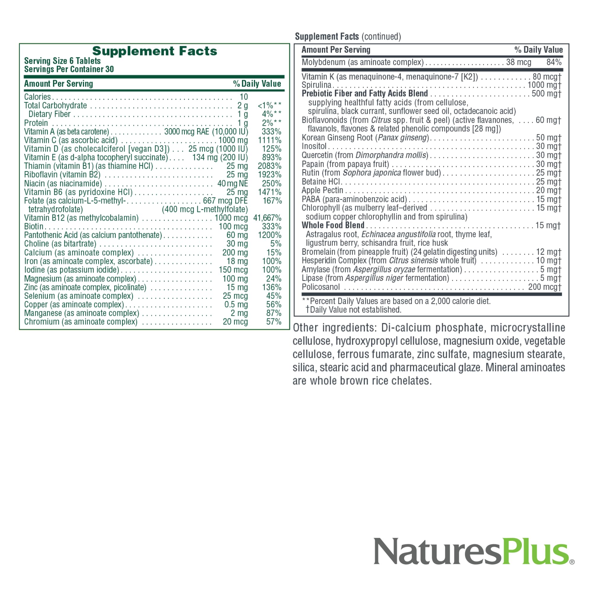 NaturesPlus Ultra Source of Life with Lutein - 180 Tablets - Multivitamin Supplement with Whole Foods - Supports Natural Energy & Overall Well-Being - Gluten Free, Vegetarian - 60 Servings NaturesPlusBuy Supplements Australia