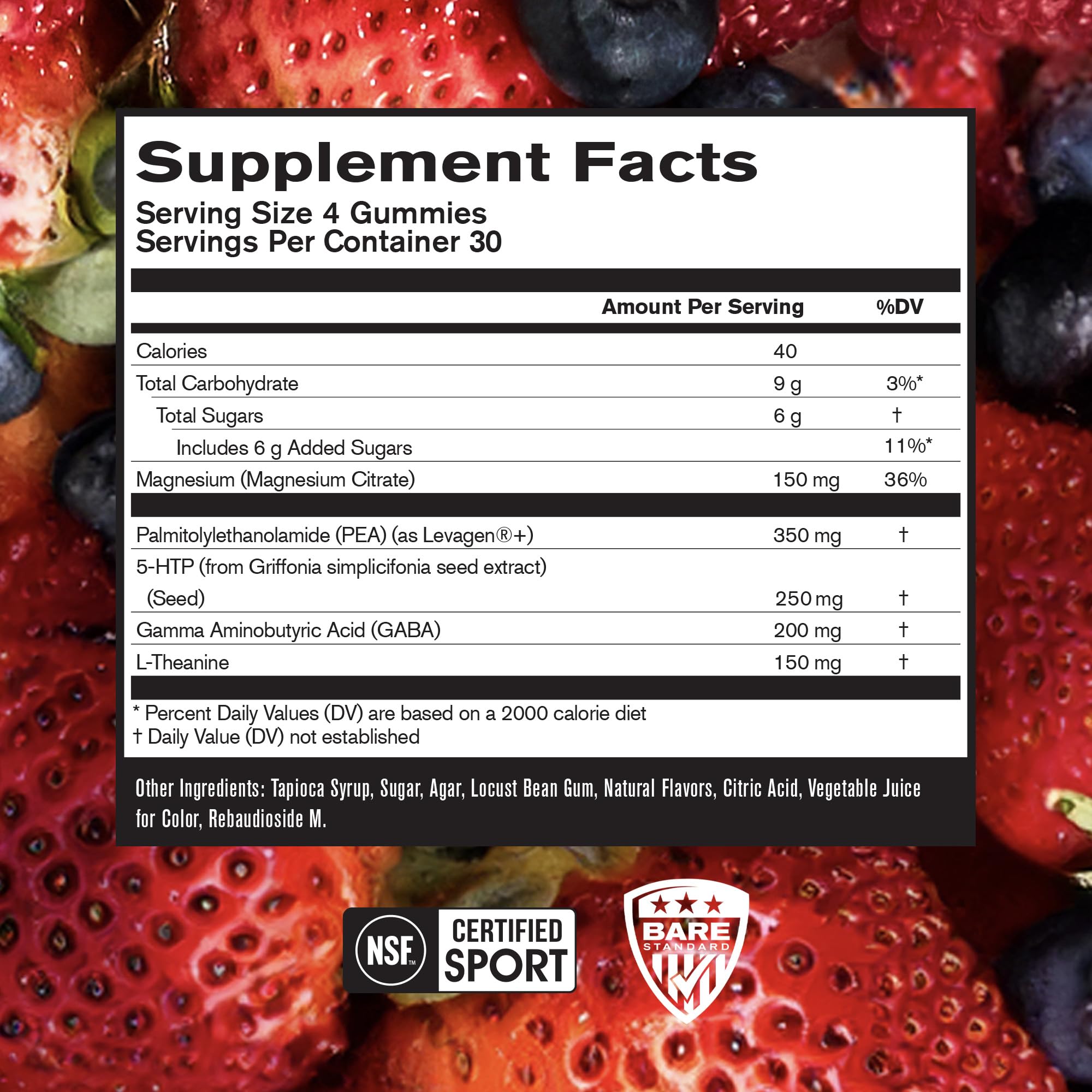 BARE PERFORMANCE NUTRITION, BPN Peak Sleep Gummy, Sleep Aid & Recovery Support Supplement, 30 Servings, Berry BARE PERFORMANCE NUTRITIONBuy Supplements Australia