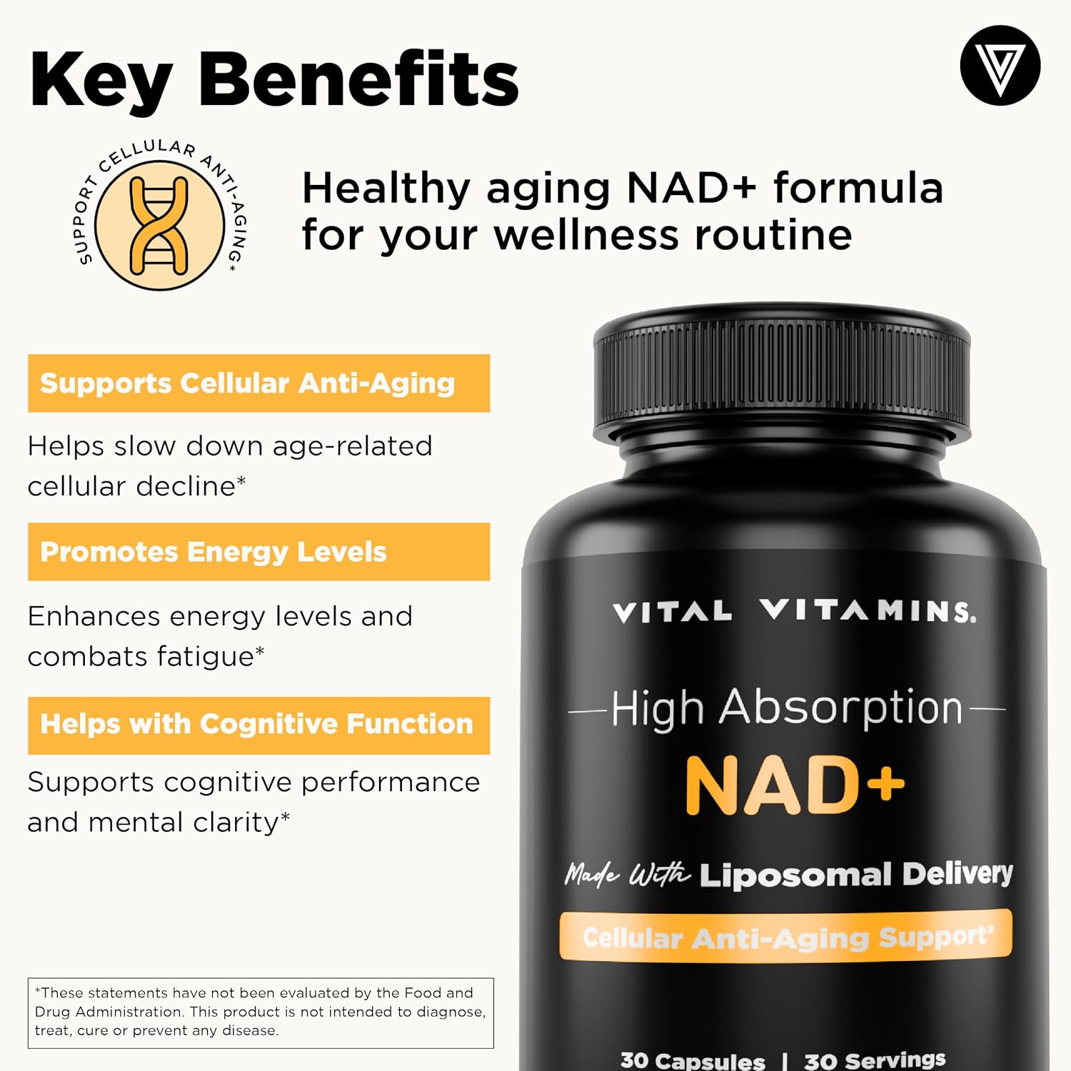 Vital Vitamins Women's Multivitamin Complex + NAD+ Supplement