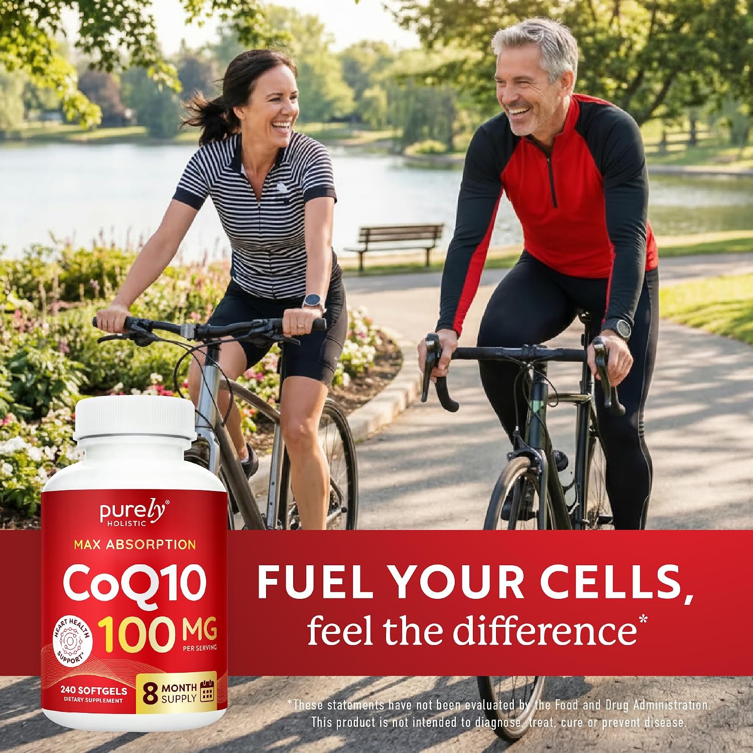 CoQ10 100mg Softgels, Heart Health Support, 8 Month Supply, High Absorption | Coenzyme Q10 for Energy Levels & Vitality Support, Co Q 10 Supplement, Non-GMO, Gluten-Free, 240 Co Q10 Softgels (Once-Daily)