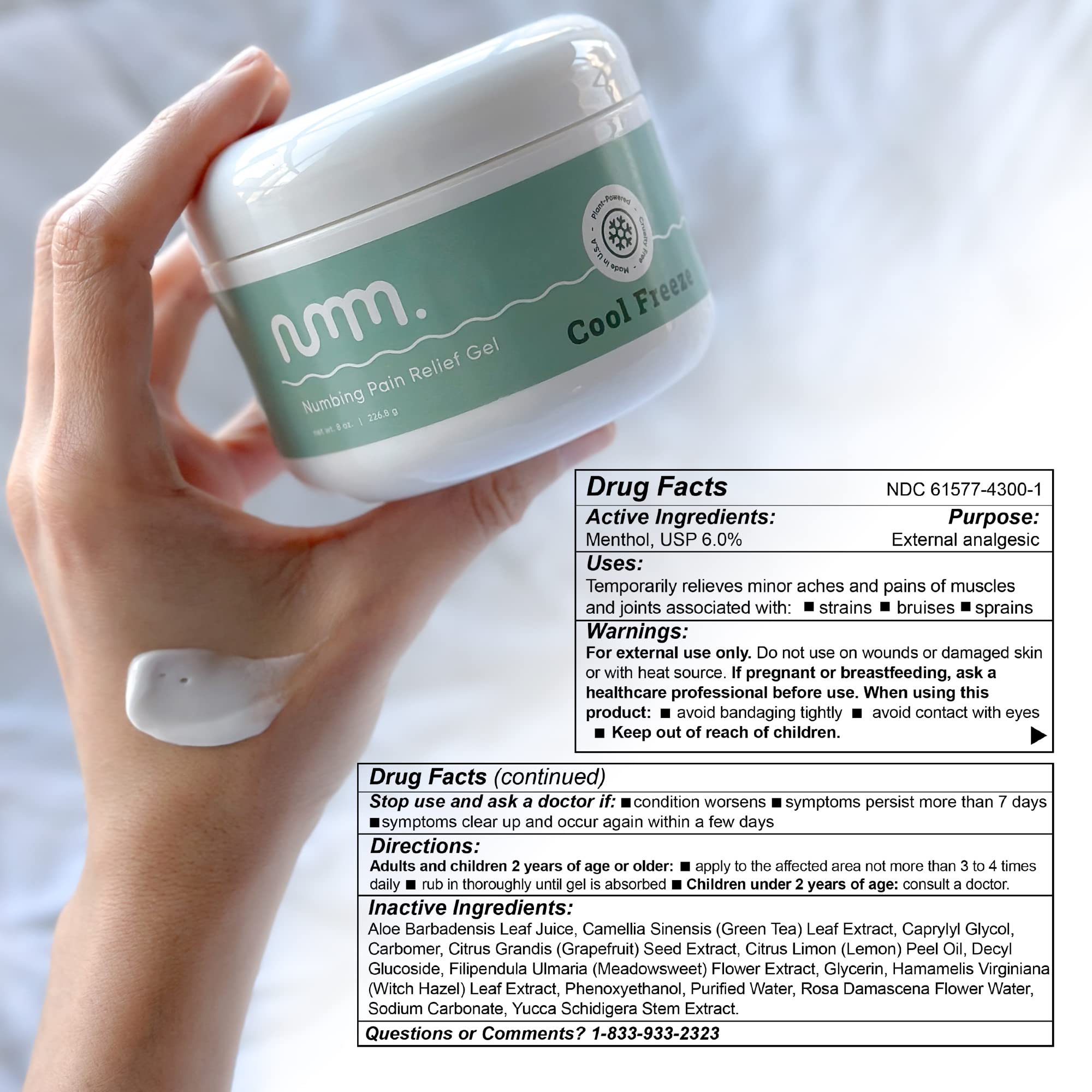 numm Cool Pain Relief Gel – Instant Cold Therapy for Joint & Muscle Pain, Strain & Soreness – Menthol Cream 8oz – Vegan, Alcohol-Free Cooling Relief for Post-Workout Recovery numm.Buy Supplements Australia