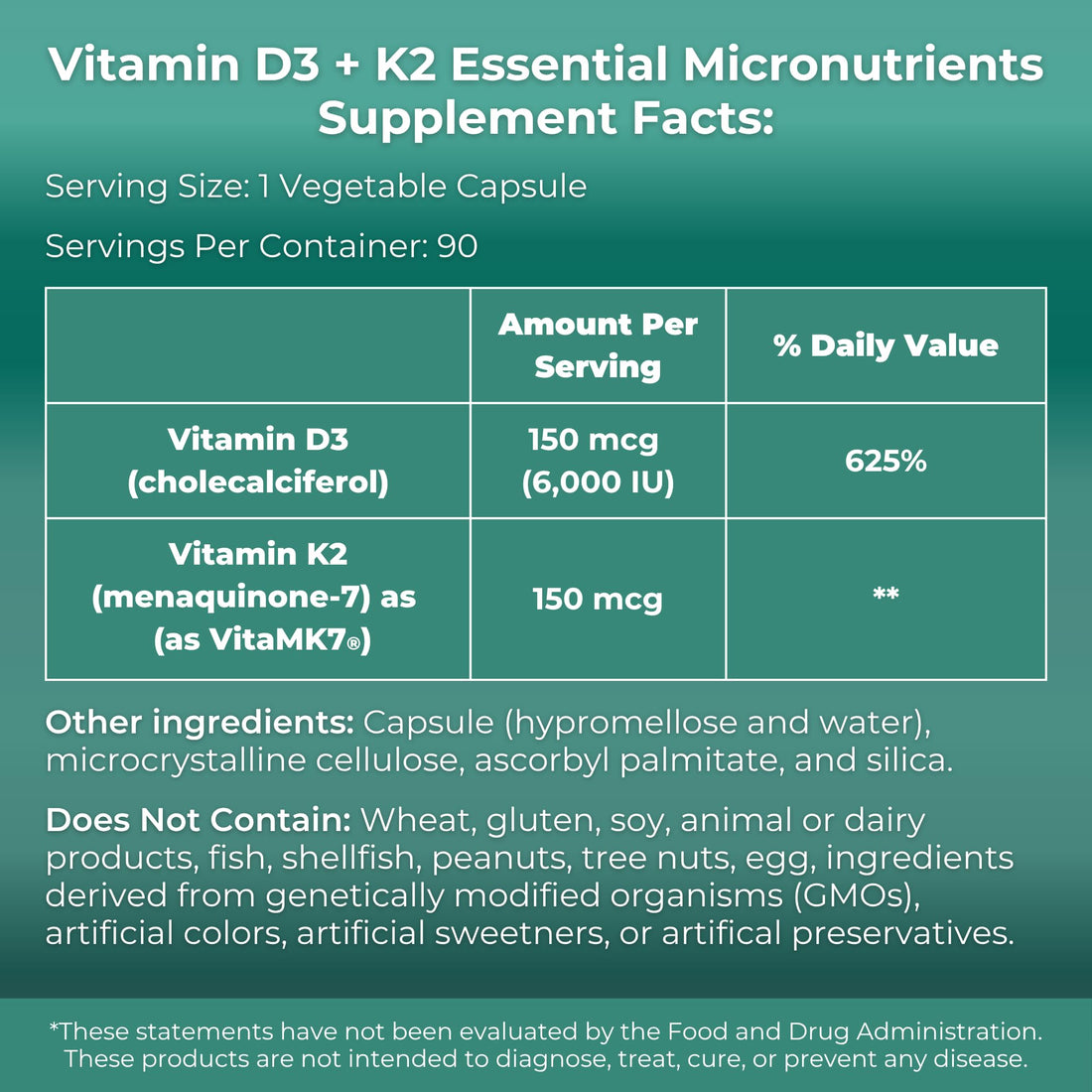 MYOXCIENCE Vitamin D3 + K2 Essential Micronutrients | Vitamin D3 5,000 IU | Vitamin K2 as MK-7 90 mcg (90 Vegetarian Capsules) MYOXCIENCE buy supplements Au
