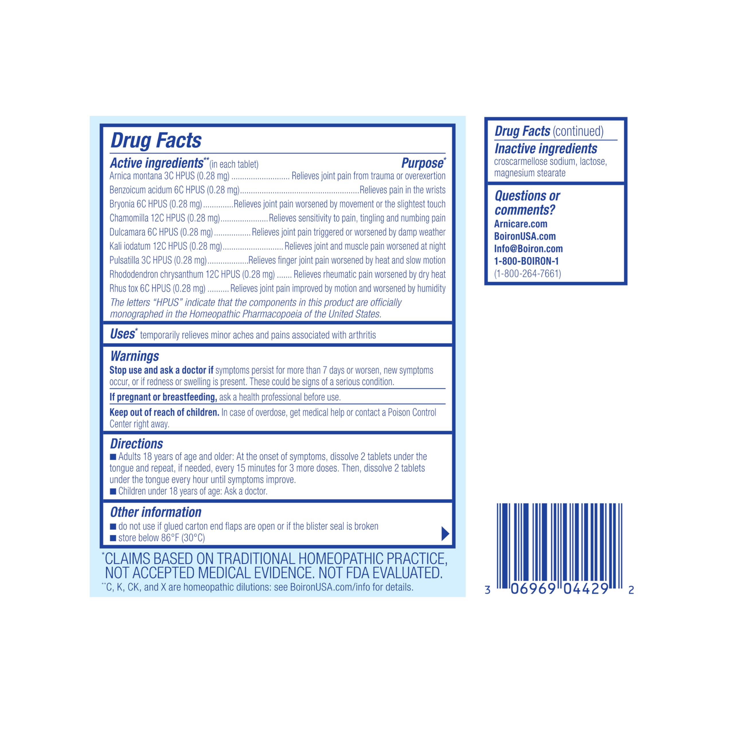 Boiron Arnicare Arthritis Tablets for Arthritis Pain Relief, Joint Soreness, and Rheumatic Pain - 120 Count BoironBuy Supplements Australia