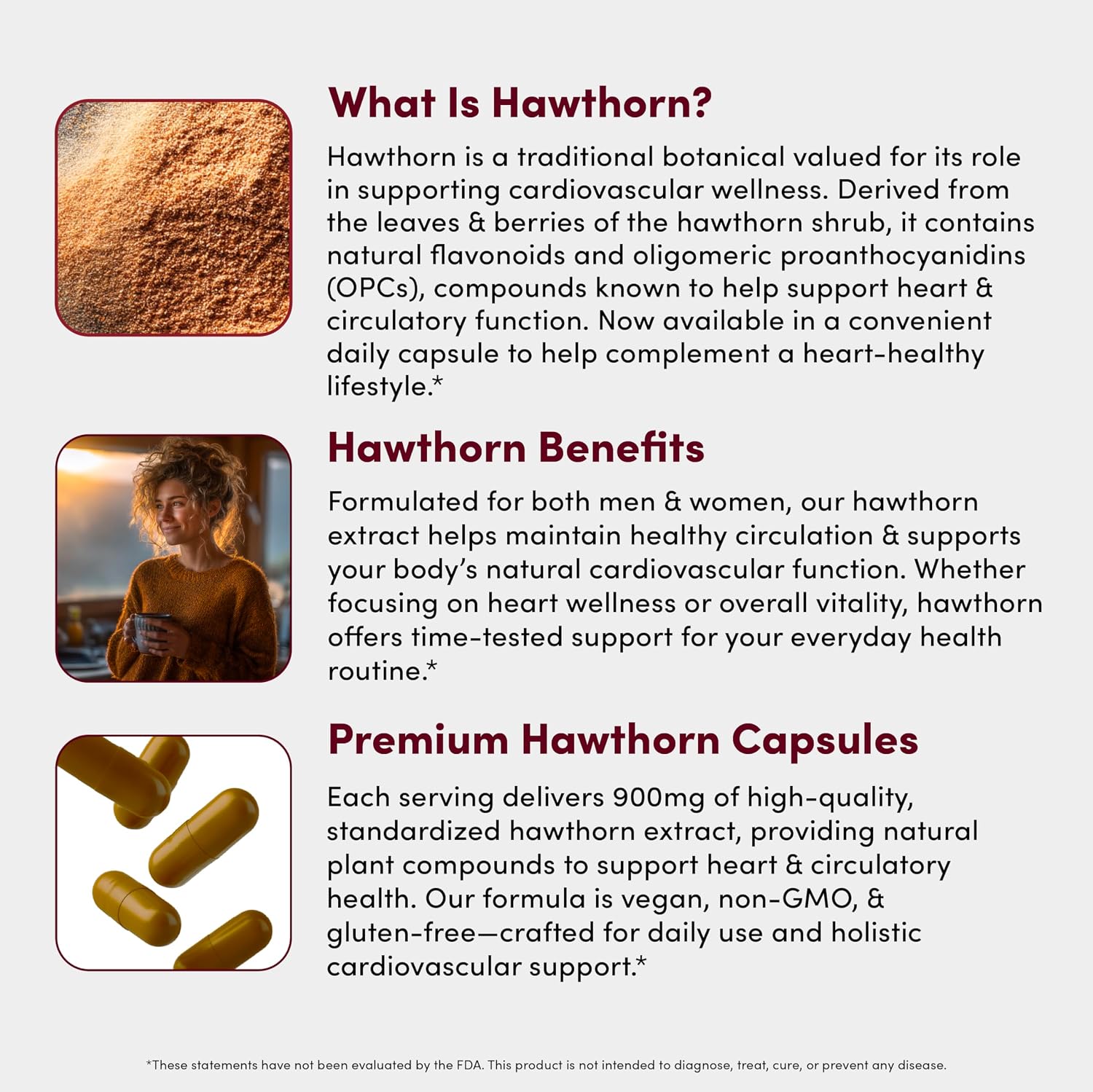 Vital Peak® Hawthorn Peak 900 mg - Supports Heart & Cardiovascular Health - Hawthorn Berry Leaf Extract Supplement - Promotes Overall Wellness - Vegan, Gluten Free, Dairy Free, Non-GMO - 60 Capsules