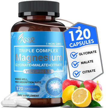ASSR Triple Magnesium Complex – 300mg Magnesium Supplement with Glycinate, Malate & Citrate – Supports Relaxation, Muscle & Nerve Function