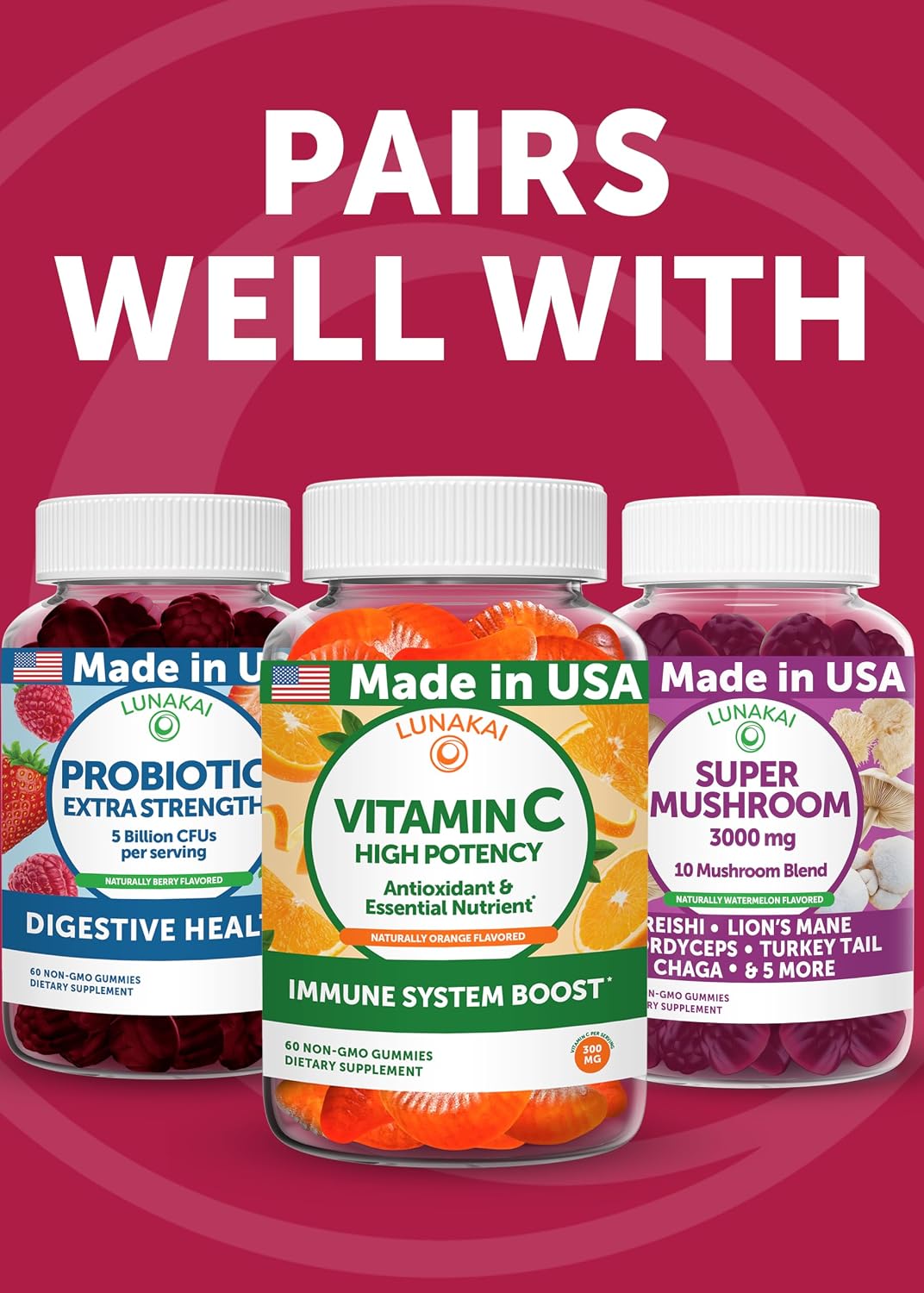 Lunakai Cranberry Gummies for Women 1500mg (50:1 Extract) with D-Mannose 200mg - Daily Cranberry Supplement for Urinary Tract Health & Bladder Support, Non-GMO – Made in Australia – 60ct