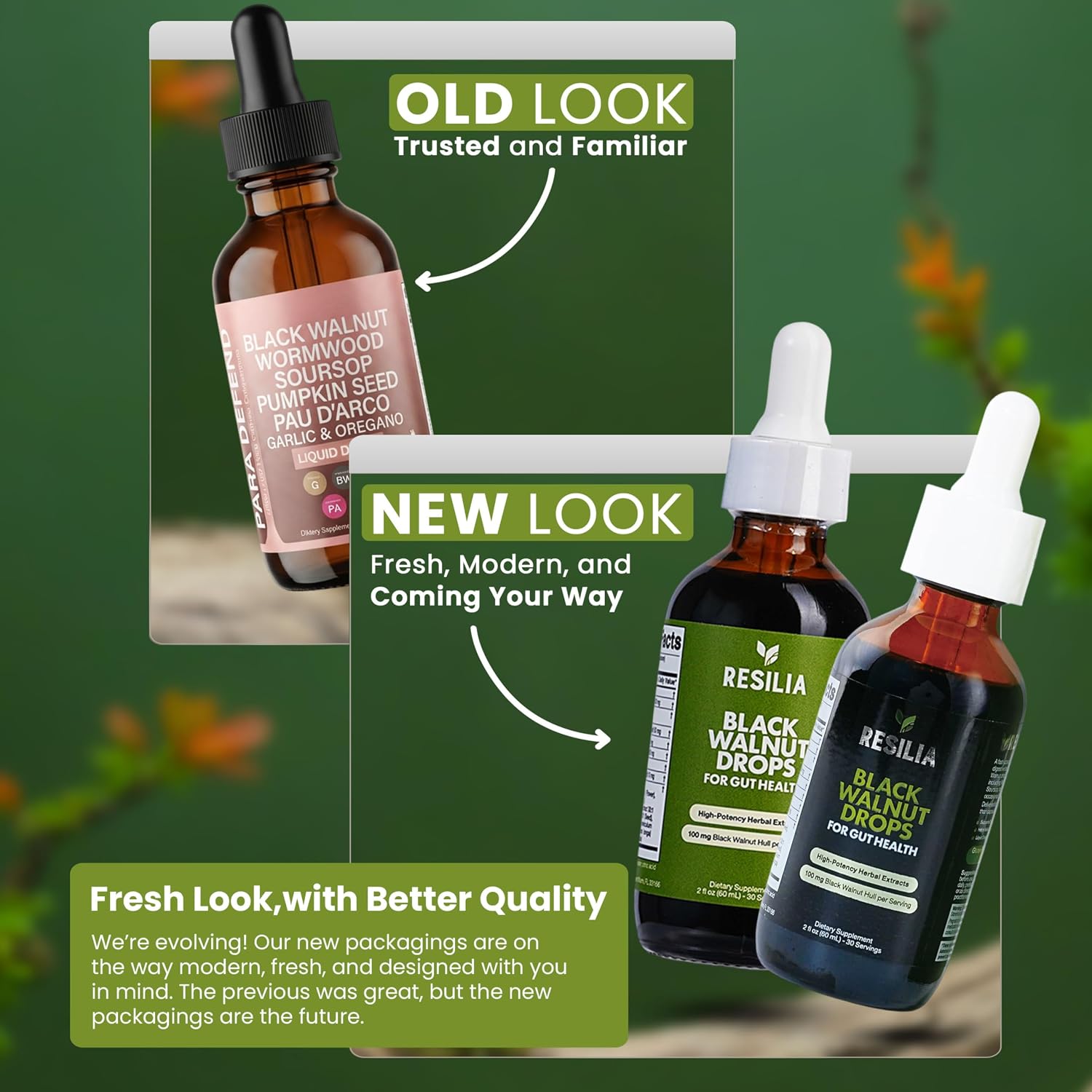 Resilia Herbal Cleanse Liquid Drops – Black Walnut & Wormwood Extract with Pumpkin Seed, Garlic & Turmeric – Alcohol-Free Tincture for Digestive & Daily Wellness Support, 2 fl oz