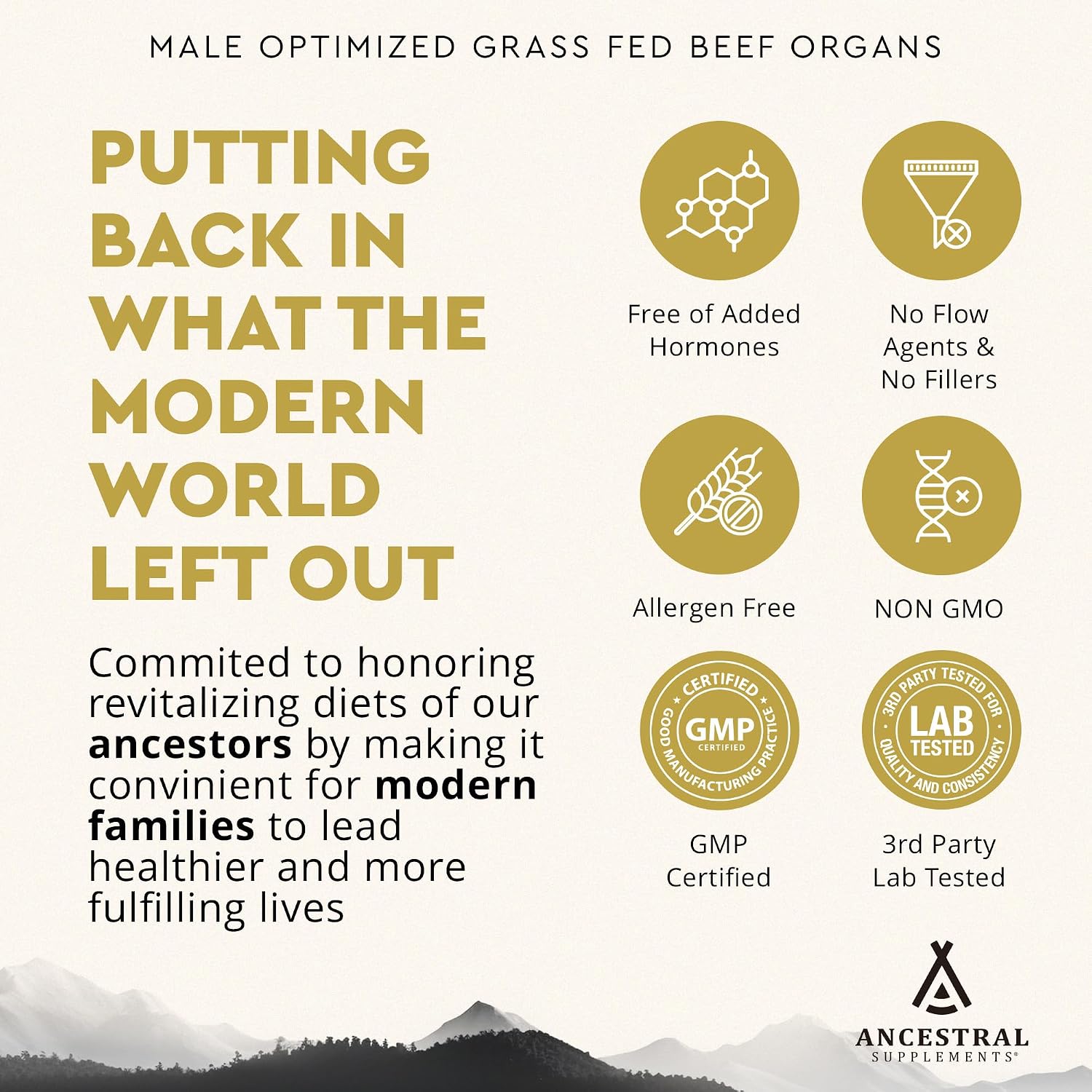 Ancestral Supplements Beef Liver & Mofo Bundle for Men – Supports Energy, Strength, Hormone Health & Vitality – Grass Fed, Pasture Raised Beef Organ Multivitamin with Targeted Nutrients