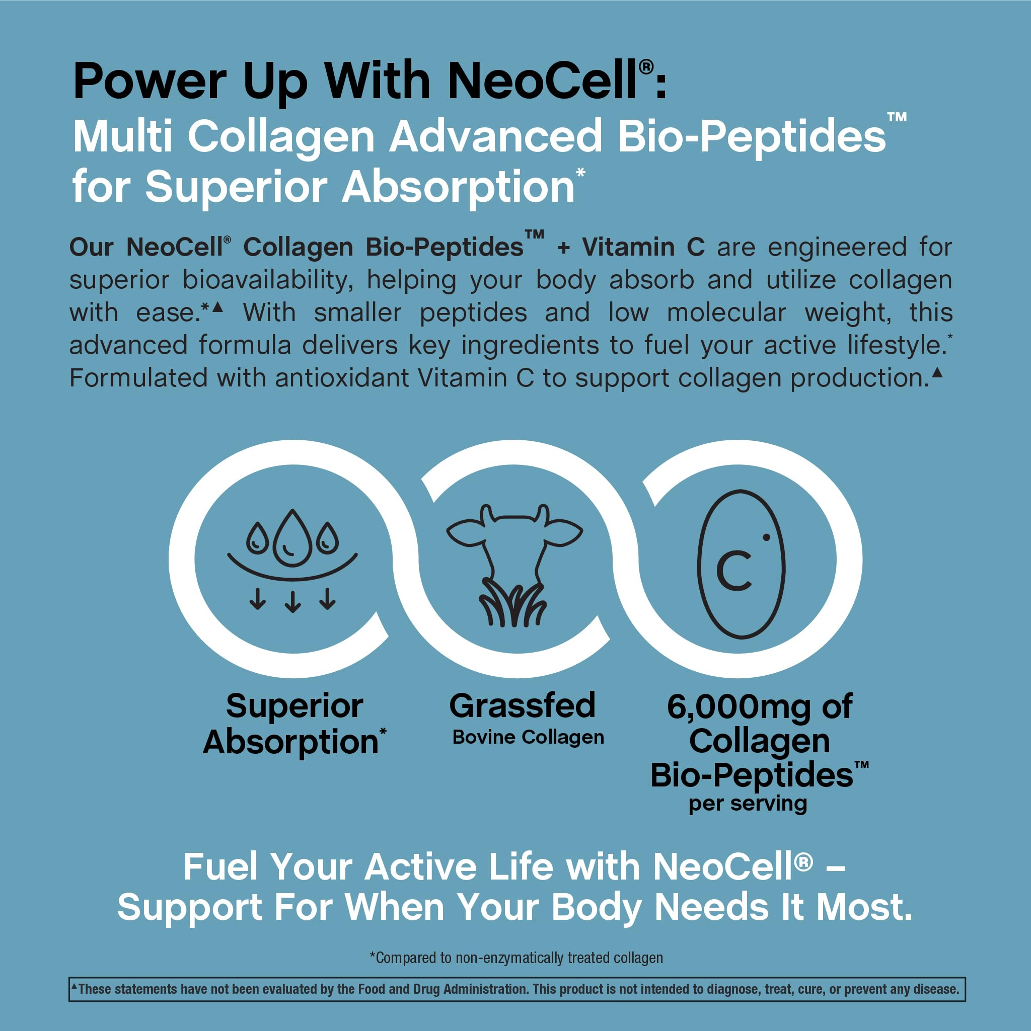NeoCell Collagen Peptides Pills | 400 Caplets | Grass Fed | with Vitamin C | Superior Absorption Formula | for Women and Men NeoCell buy supplements Au