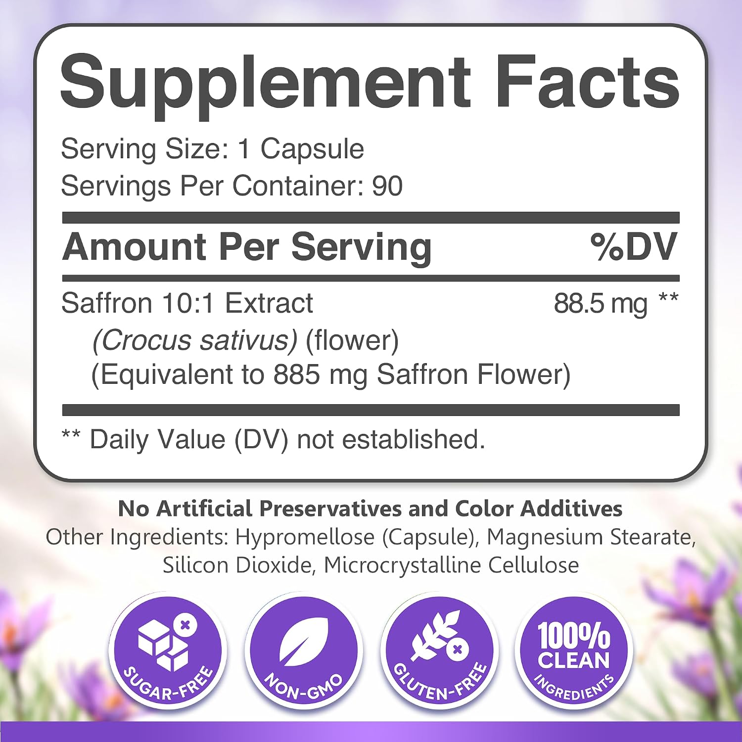 Saffron Supplements for Women 88.5mg Mood | Focus | Vision | Energy Support