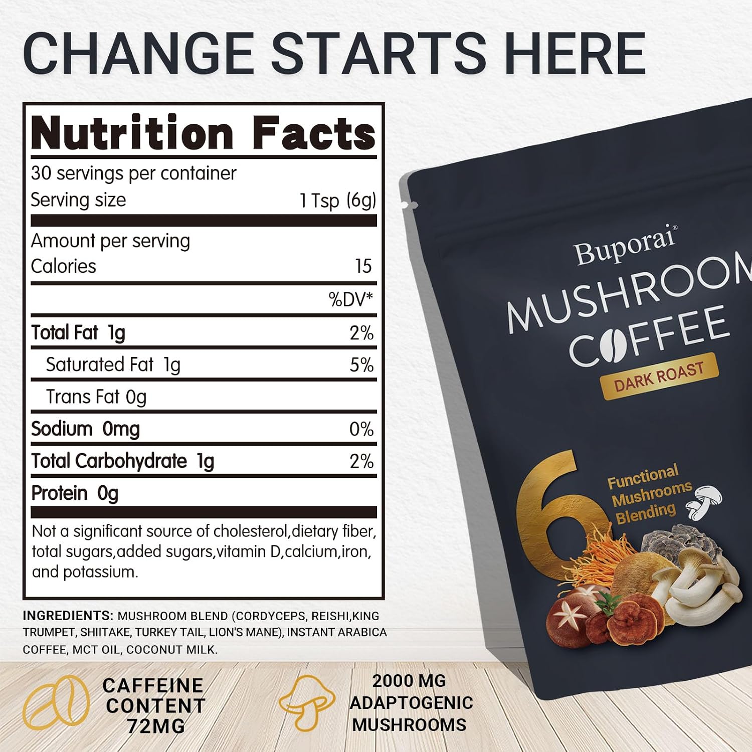Mushroom Coffee Dark Roast +Medium Roast