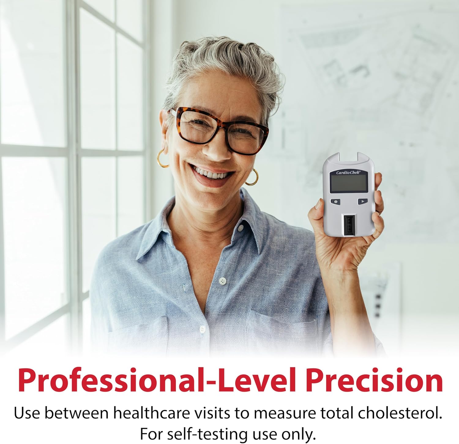 CardioChek Cholesterol Home Test System Bundle, Fast 45-Second Testing | CardioChek At-Home Analyzer, PTS Panels Cholesterol At-Home Self-Test Strips (25 Tests), Capillary Tubes (25 Count)