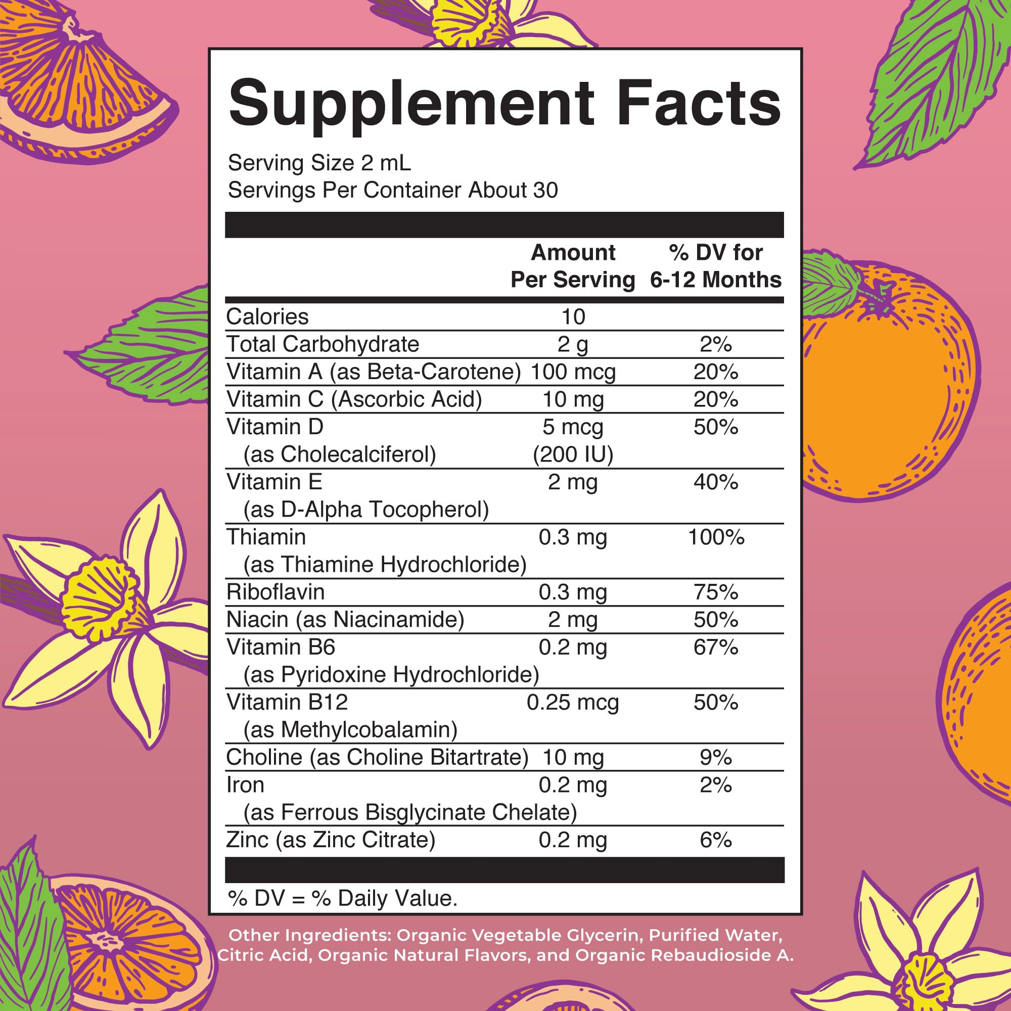 MARYRUTH'S Organics Multivitamin & Multimineral with Iron for Toddlers | USDA Organic | Sugar Free | Multivitamin Liquid Drops for Kids Ages 1-3 | Immune Support | Vegan | Non-GMO | 2 Fl Oz
