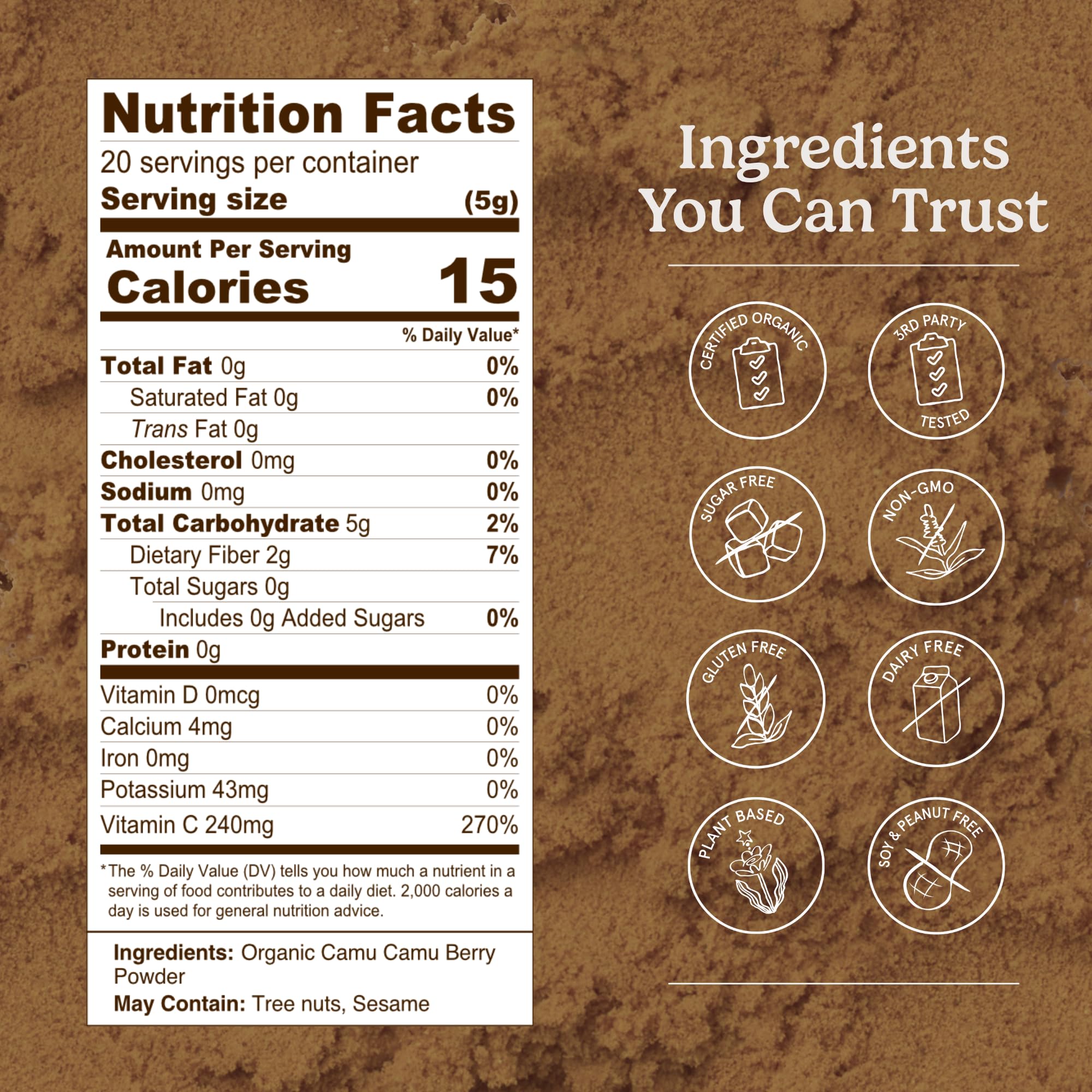 Organic Traditions Camu Camu Powder Organic, Camu Camu Powder from Amazon Superfruit, Rich in Wholefood Vitamin C, Bright Tangy Superfood Ingredient for Smoothies, Plant Based Non GMO, 100g / 3.5oz