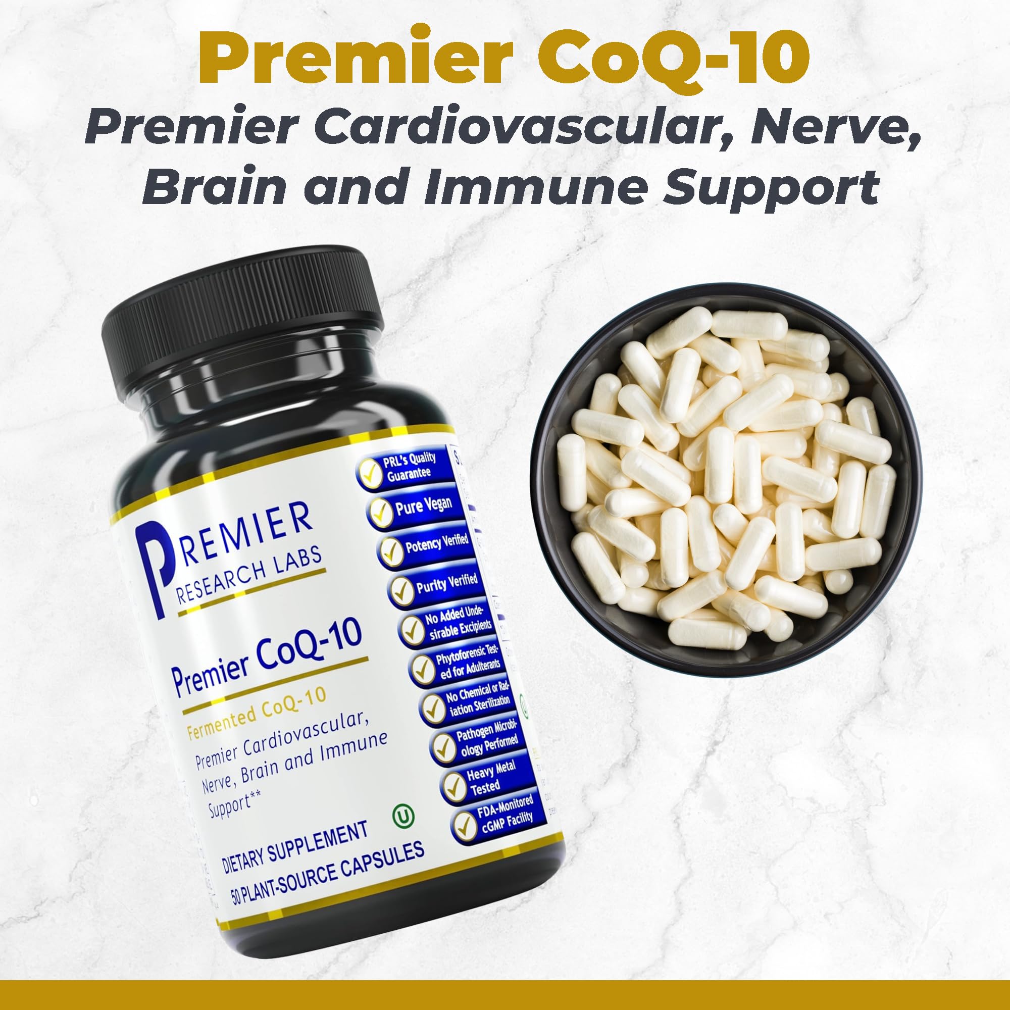 Premier Research Labs CoQ10 - Coenzyme Q10, Co Q 10 Supplement, 100mg Capsules, Ubiquinol Co Enzyme Q-10 with Red Algae & MCT Oil - 60 Vegetarian Capsules Premier Research Labs buy supplements Au