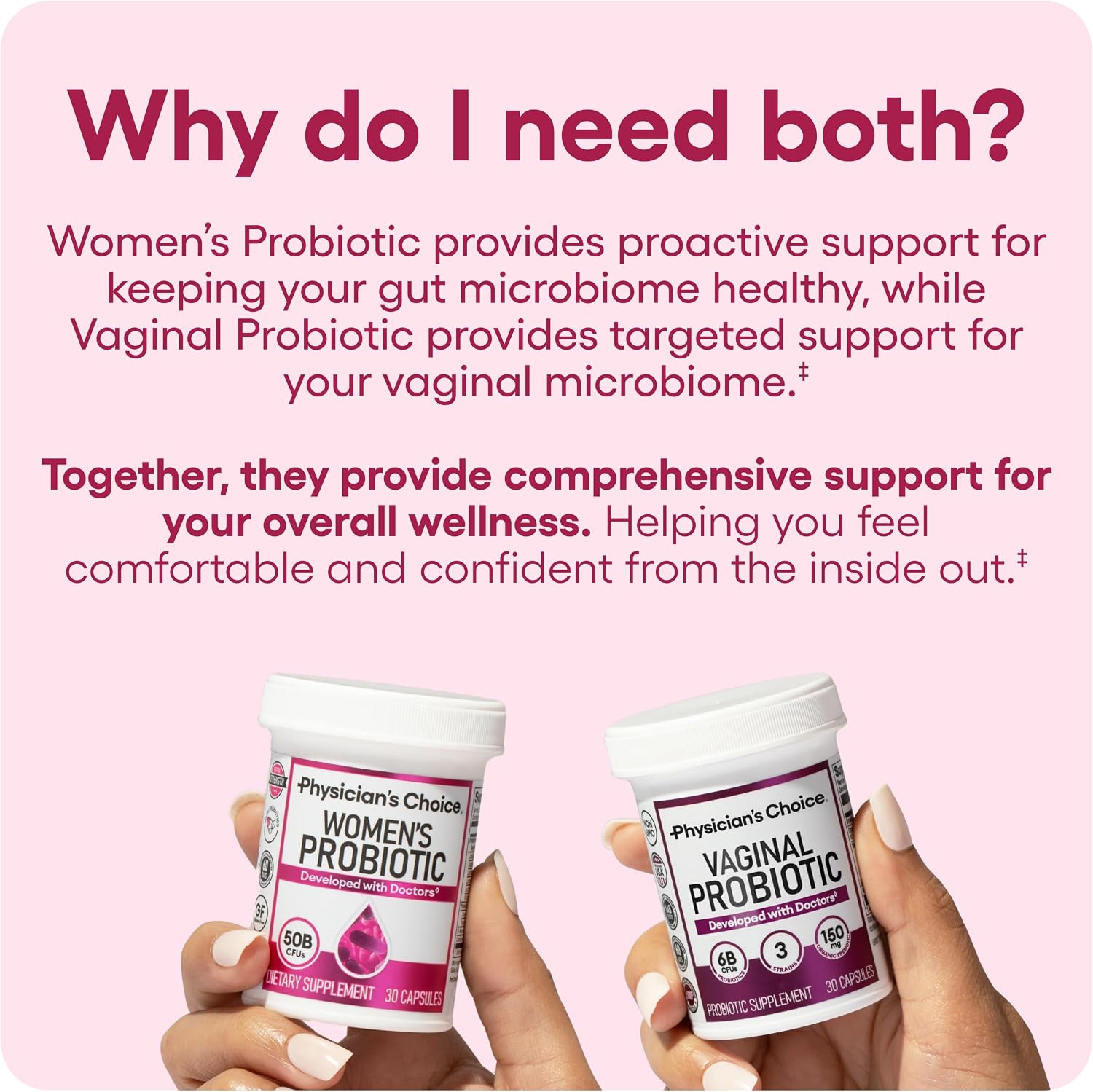 Physician's CHOICE Feminine Power Duo Bundle - Vaginal Probiotic + Womens Probiotic Bundle