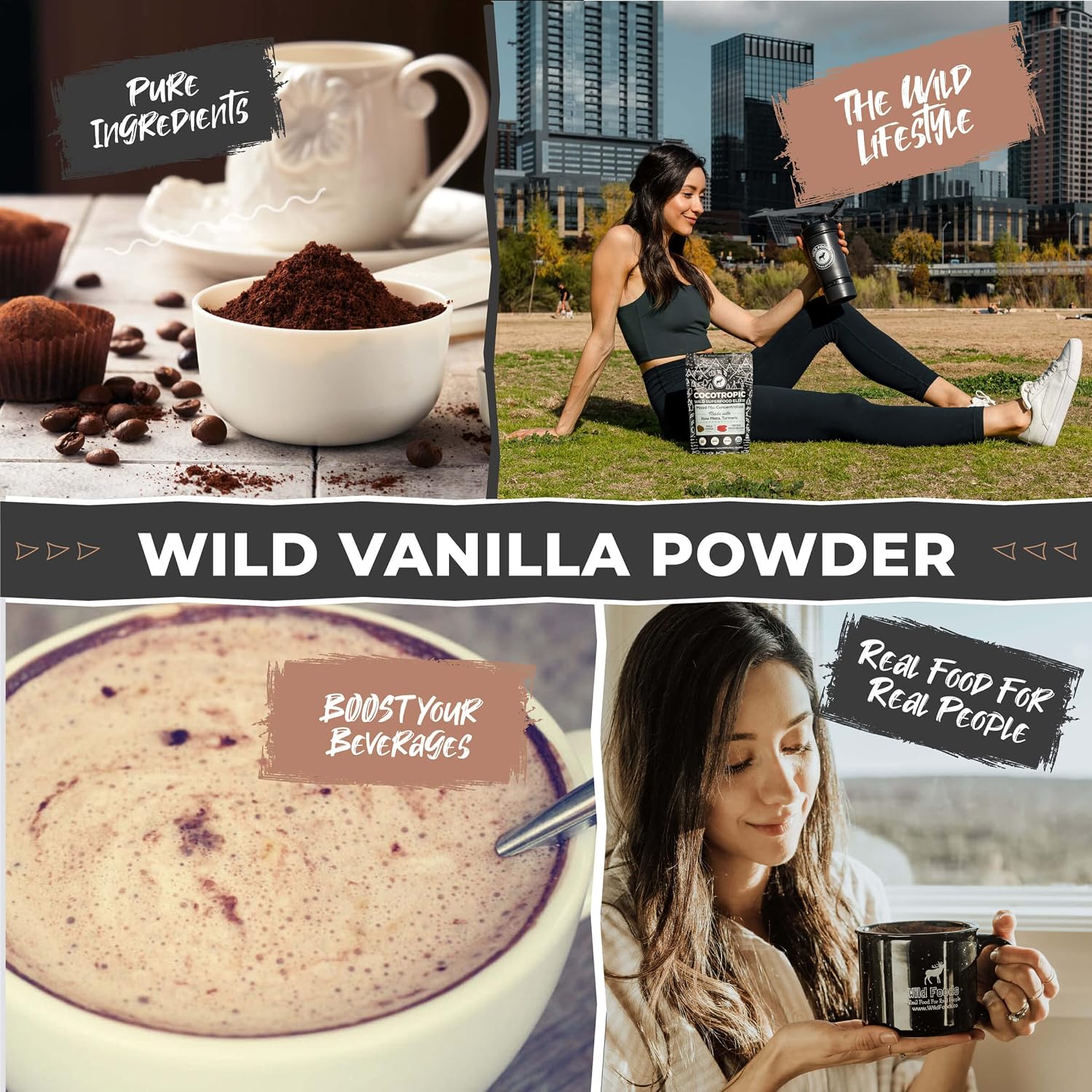 Wild Foods Pink Himalayan Salt (16oz) and Vanilla Bean Powder (1oz) Bundle for Cooking and Baking