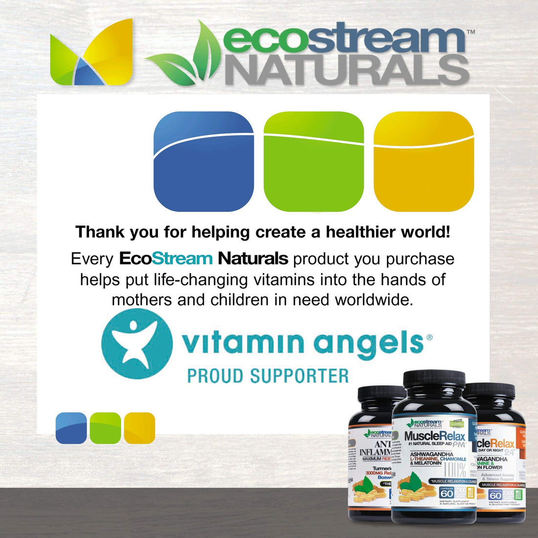 EcoStream Naturals L-Arginine supplement bottle with capsules and ingredients on a white background