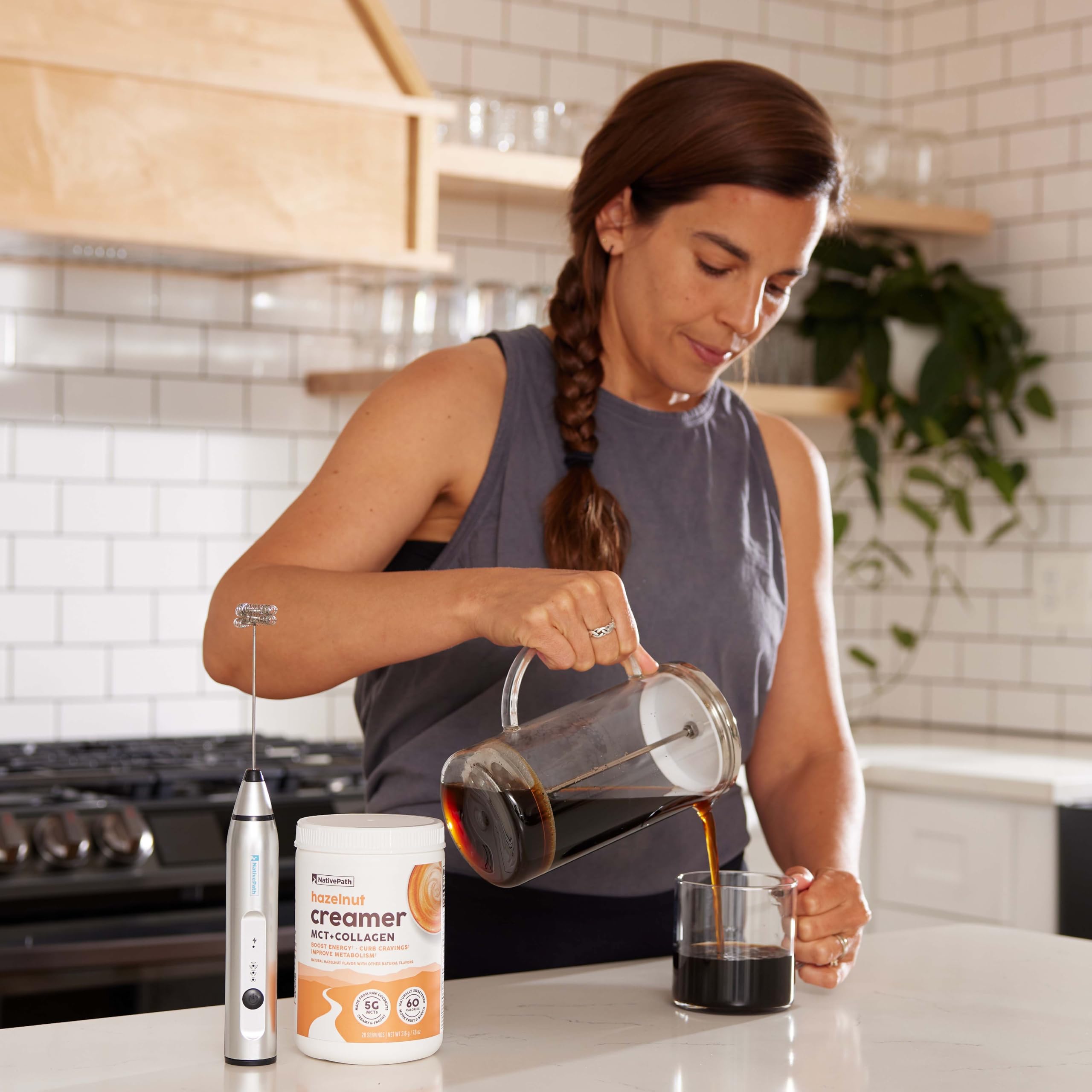 NativePath Keto Creamer, French Vanilla, Collagen & MCT, 20 Servings | Sugar-Free, Monk Fruit Sweetened, Non-Dairy & Creamy, Supports Skin, Hair & Nails, Low-Carb Friendly