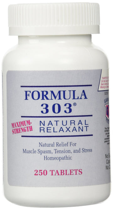 Dee Cee Labs Formula 303 Maximum Strength All-Natural Relaxant Tablets, 250 Tablets; All-Natural Relaxant containing Magnesium for Sore Muscles, Passion Flower, and Valerian Root Dee Cee LaboratoriesBuy Supplements Australia