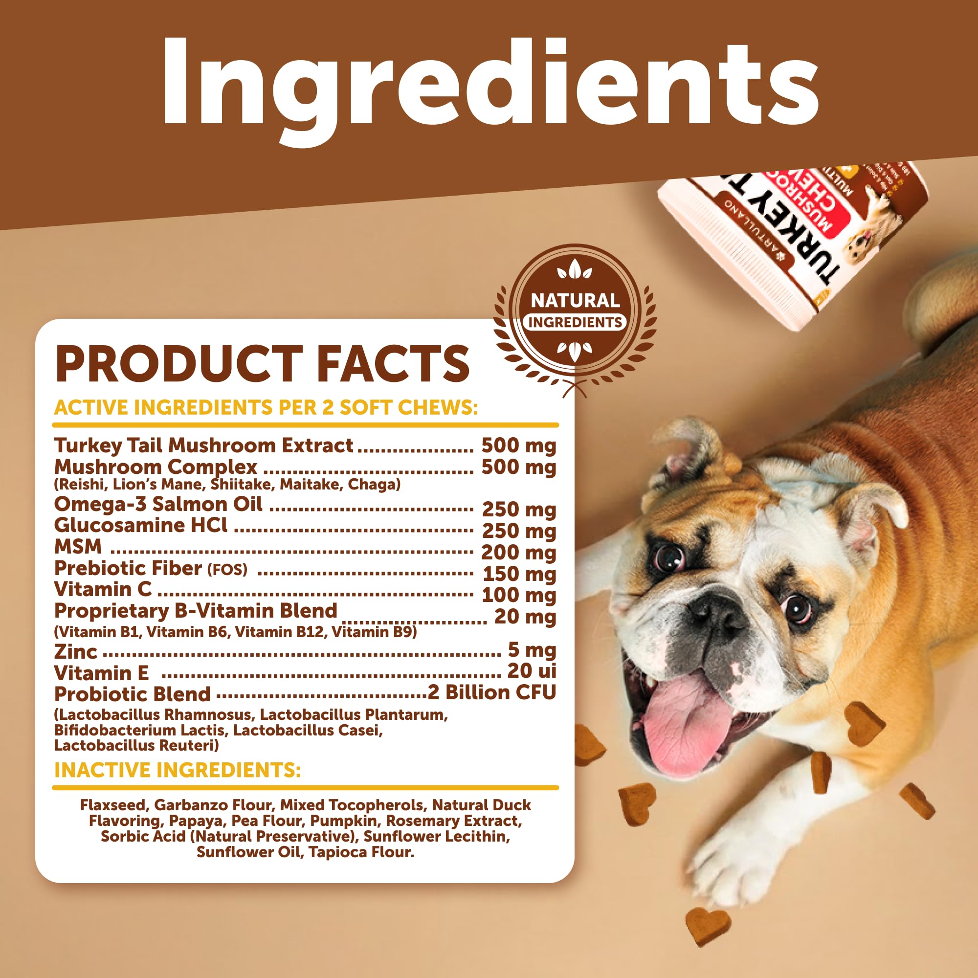 Dog Multivitamin Chewable with Glucosamine 26 in 1 - Dog Vitamins and Supplements - Senior & Puppy Multivitamin for Dogs - Pet Joint Support Health - Immunity, Mobility, Gut Skin - 120 Chews