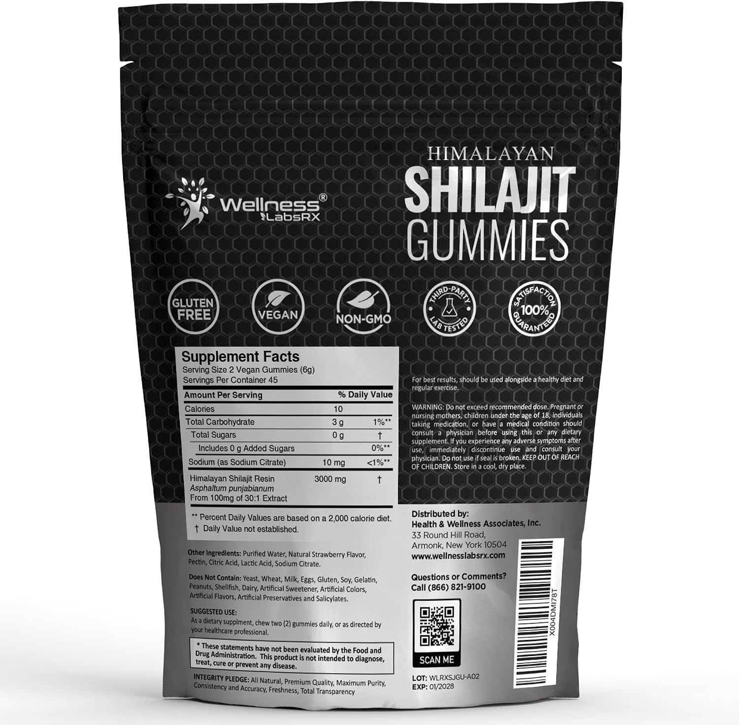 Shilajit Gummies for Men - 3000mg Pure Himalayan Shilajit for Women, Keto-Friendly, Rich in Trace Minerals & Fulvic Acid - 90 Count