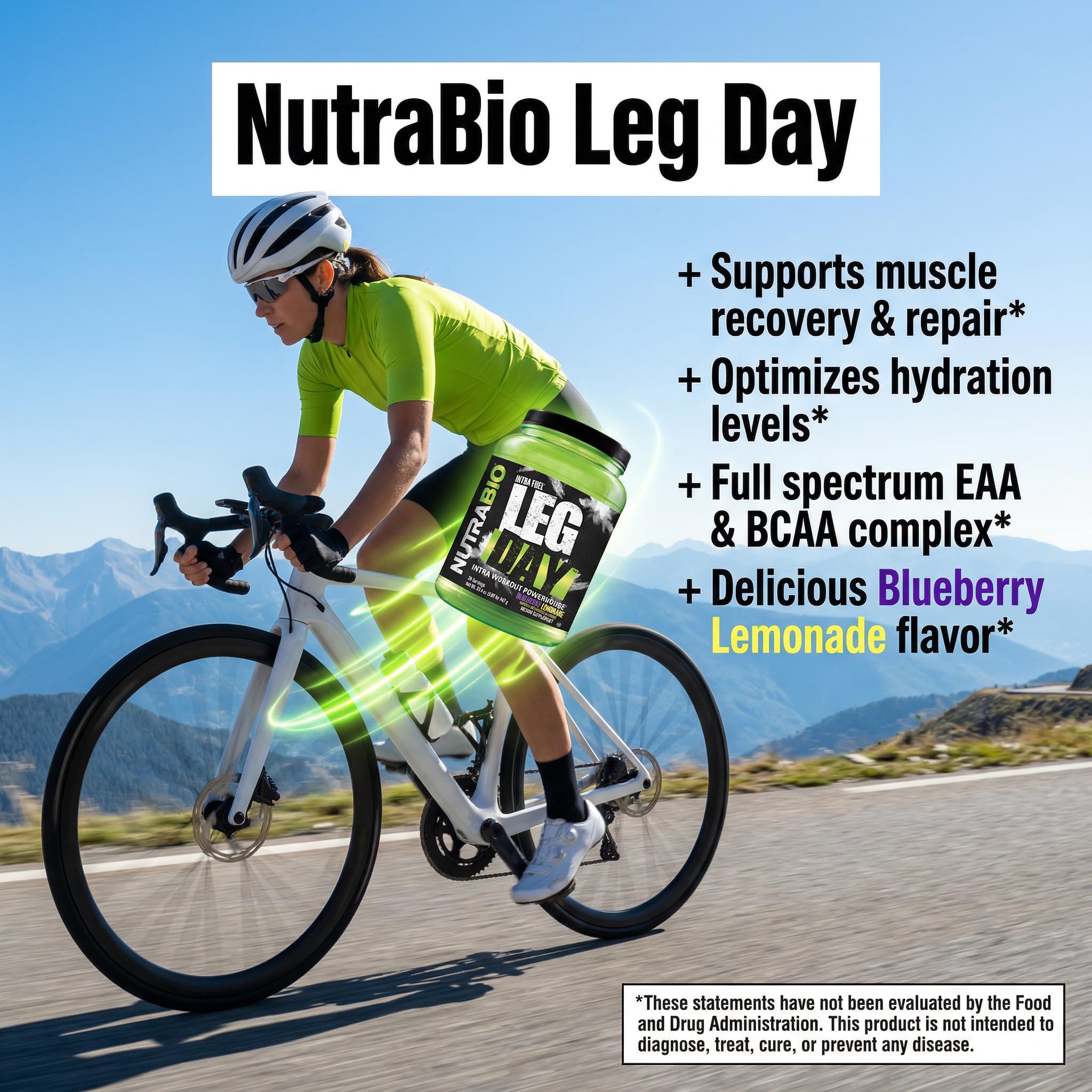 NutraBio Leg Day Intra Workout Powder – Advanced Carb Supplement with Cluster Dextrin & Electrolytes – Carb Powder with EAAs/BCAAs – Cyclic Dextrin for Performance – Cherry Lime, 20 Servings