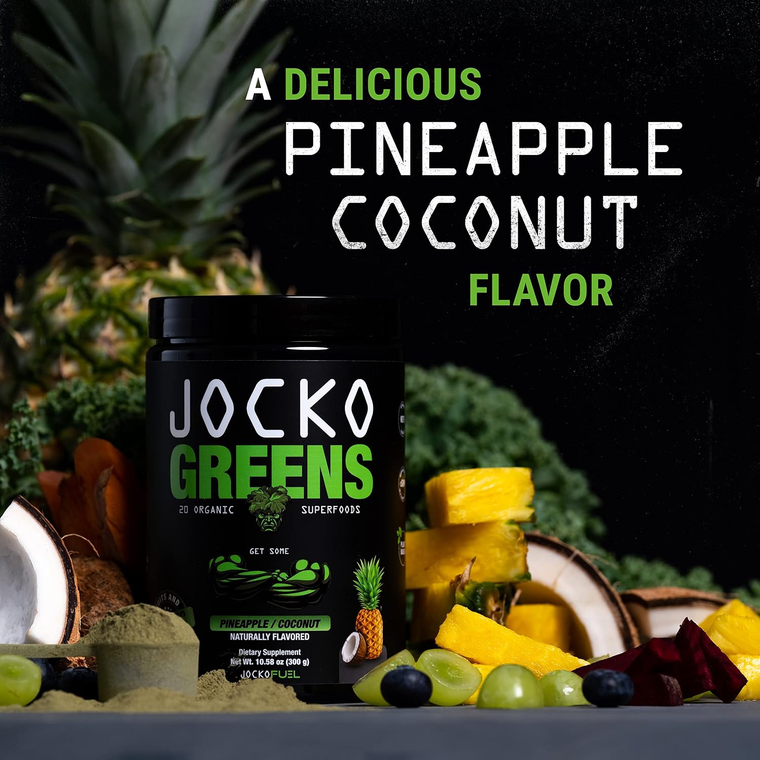 Jocko Fuel Greens Powder Bundle - Greens & Superfood Powder for Healthy Green Juice - Keto Friendly with Spirulina, Chlorella, Digestive Enzymes, & Probiotics - 60 Servings