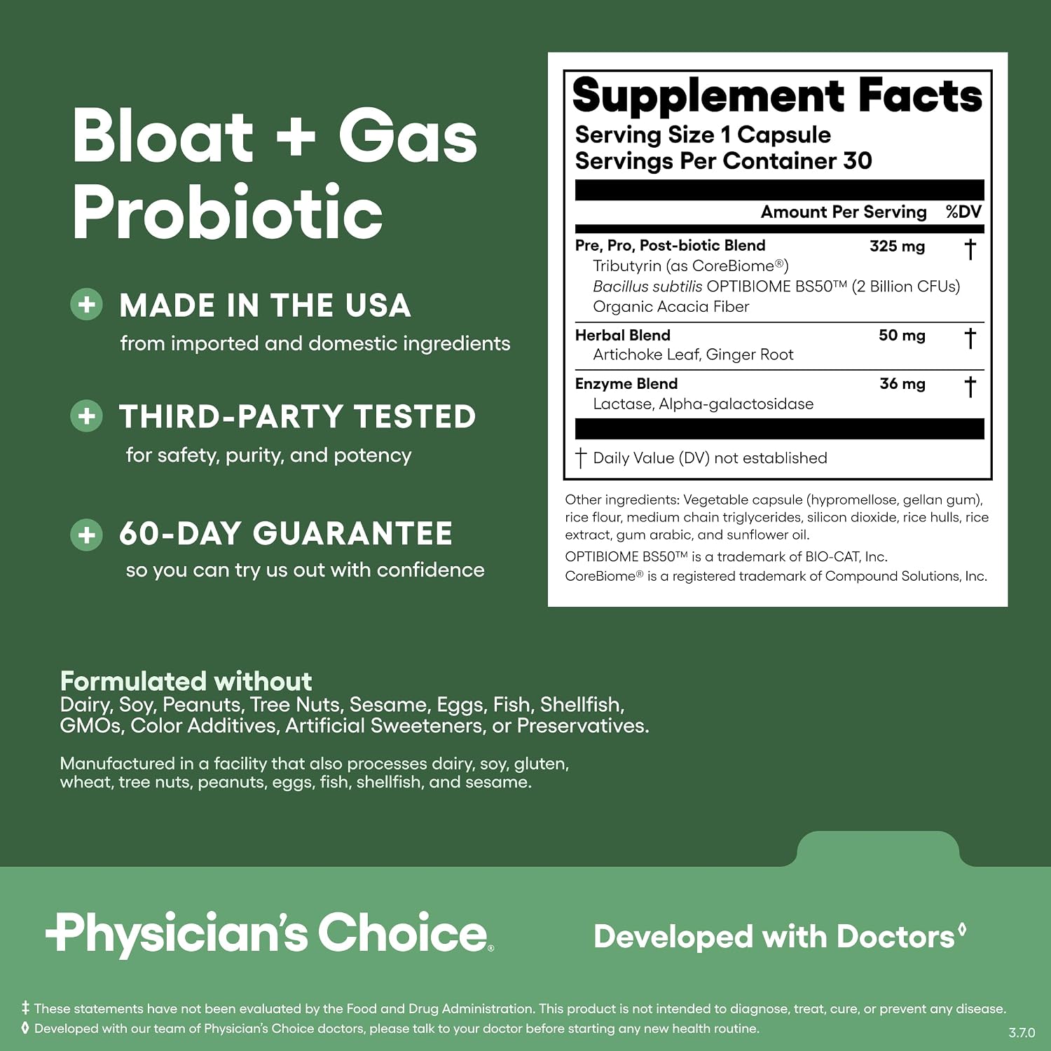 Physician's CHOICE Gut Guardian Bundle: Advanced Bloating & Digestion Support with 60 Billion Probiotic, Digestive Enzymes & Bloat + Gas Probiotic - Daily Gut Health Support for Women and Men