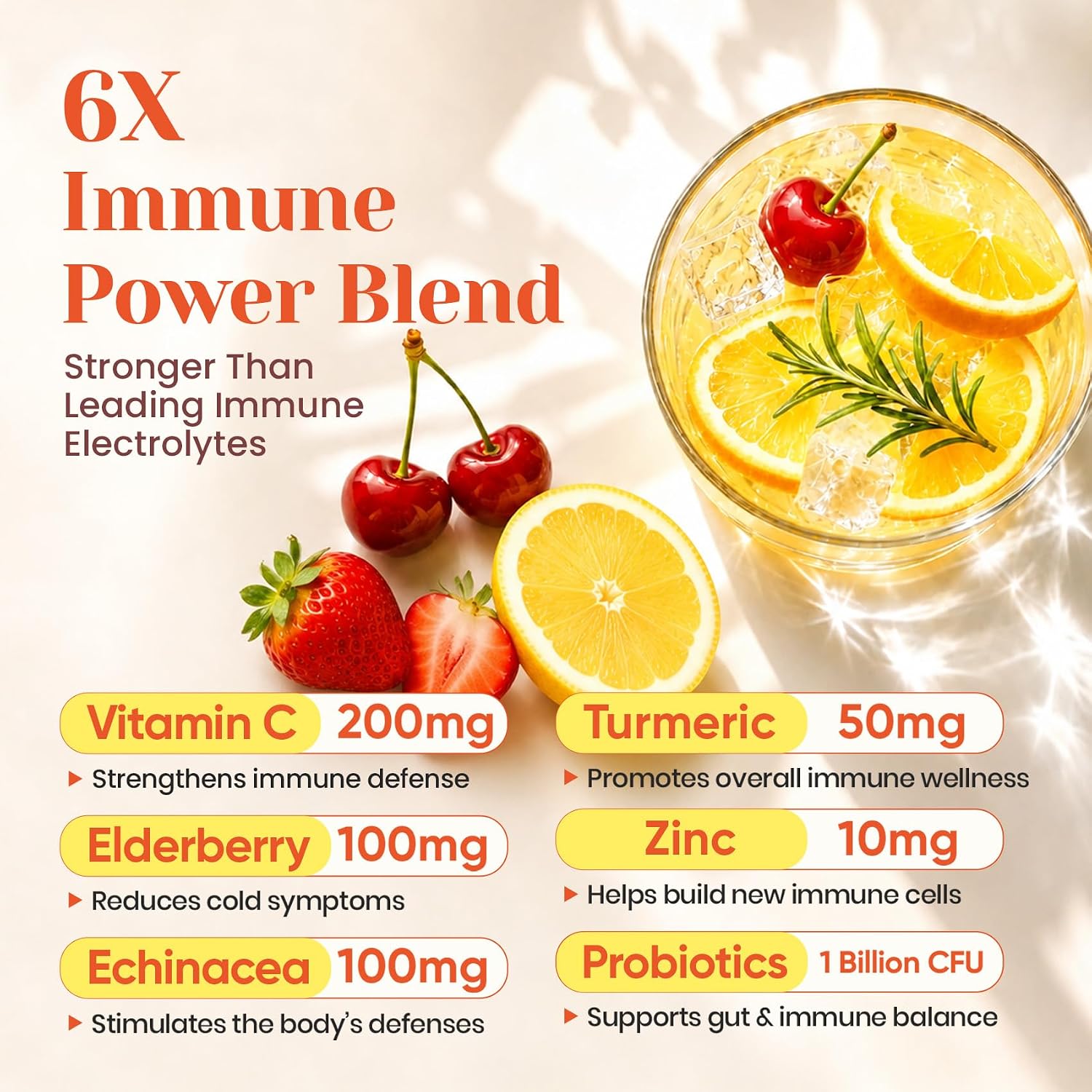 Venture Pal Sugar Free Hydration Packets+Immune-Liquid Daily IV Drink Mix | Electrolyte Powder with 7 Electrolytes & 6 Vitamins, Probiotics + Elderberry | Non-GMO, Keto Friendly, Vegan | 16 Sticks