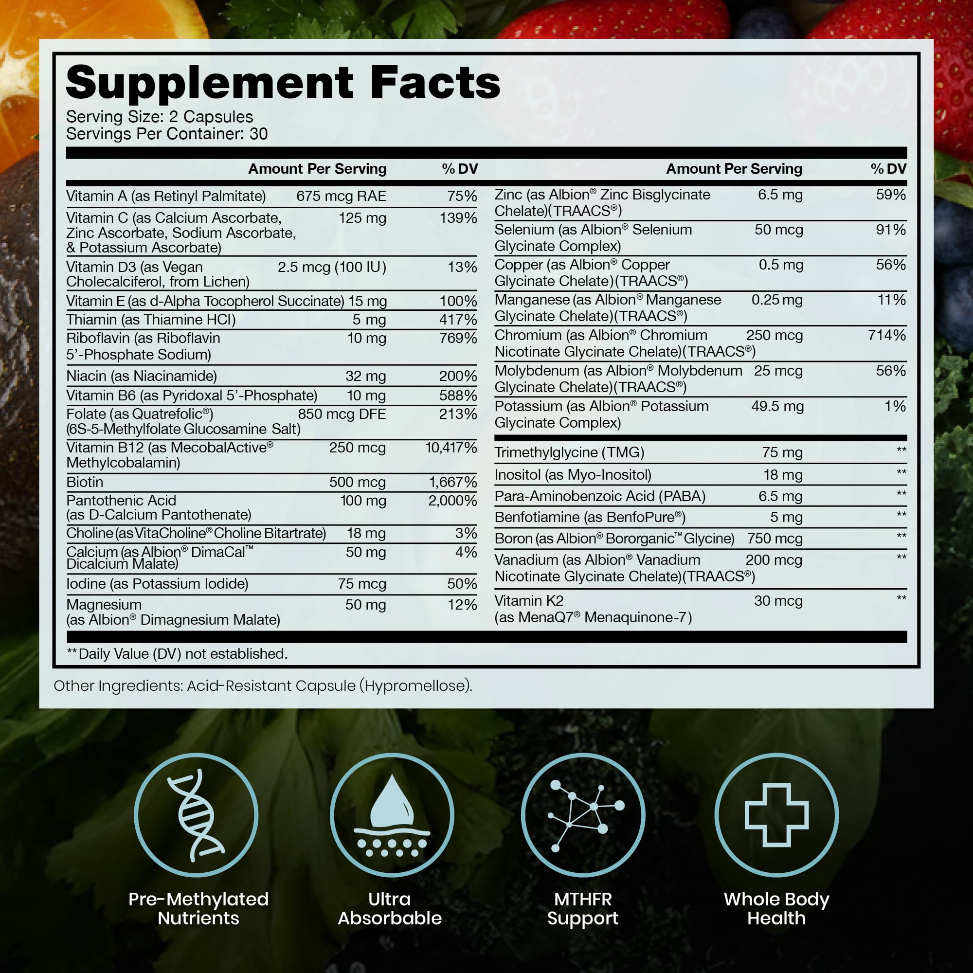 Pure Therapro Rx Methylated Multivitamin for Men and Women | Made in USA | Methyl Multi Without Iron Methyl B12 & Methylfolate | 240 Capsules, 4-Month Supply